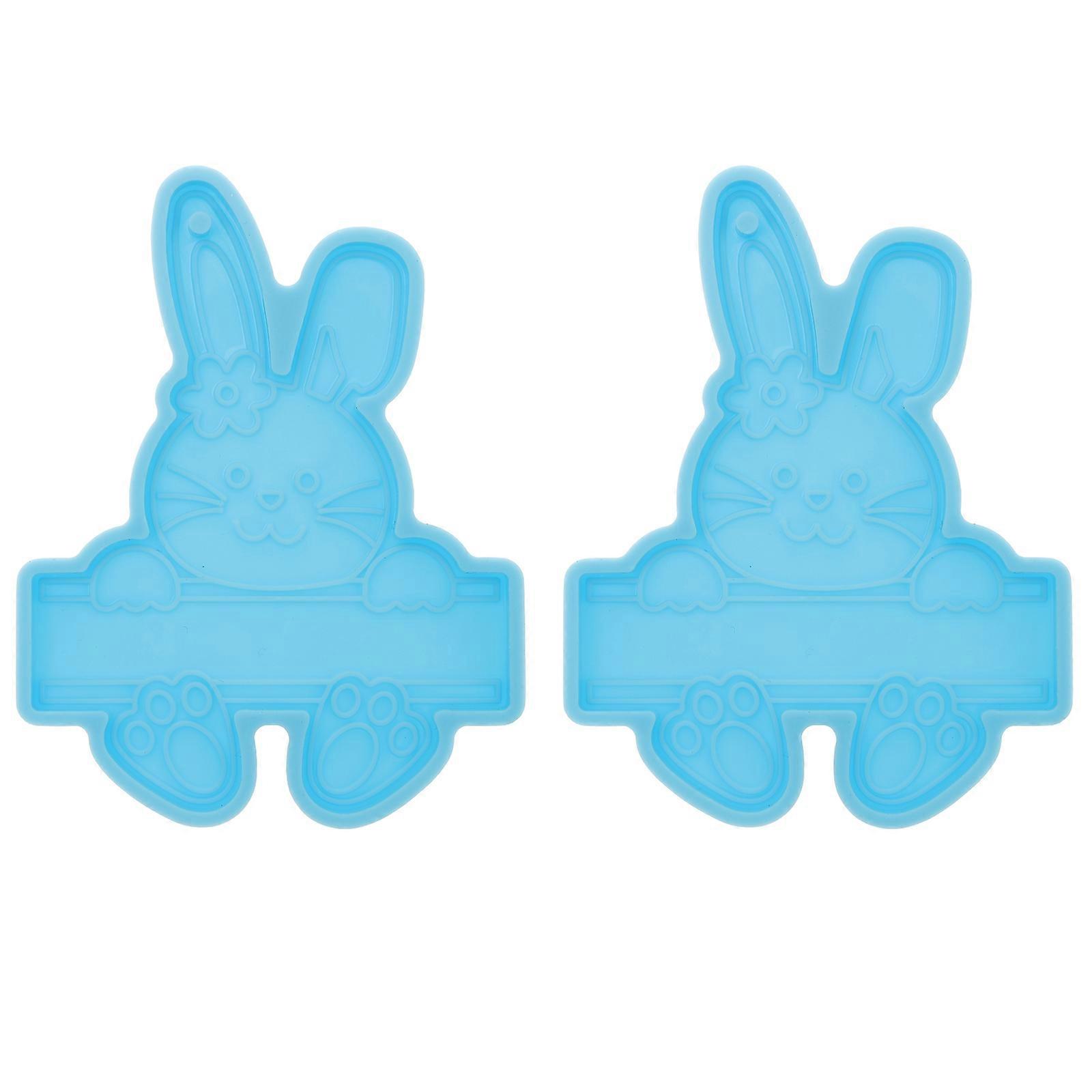 Epoxy Molds Silicone 2Pcs Keychain Pendants Adorable Shape 7.3X5.7X0.6Cm Ideal For Kids