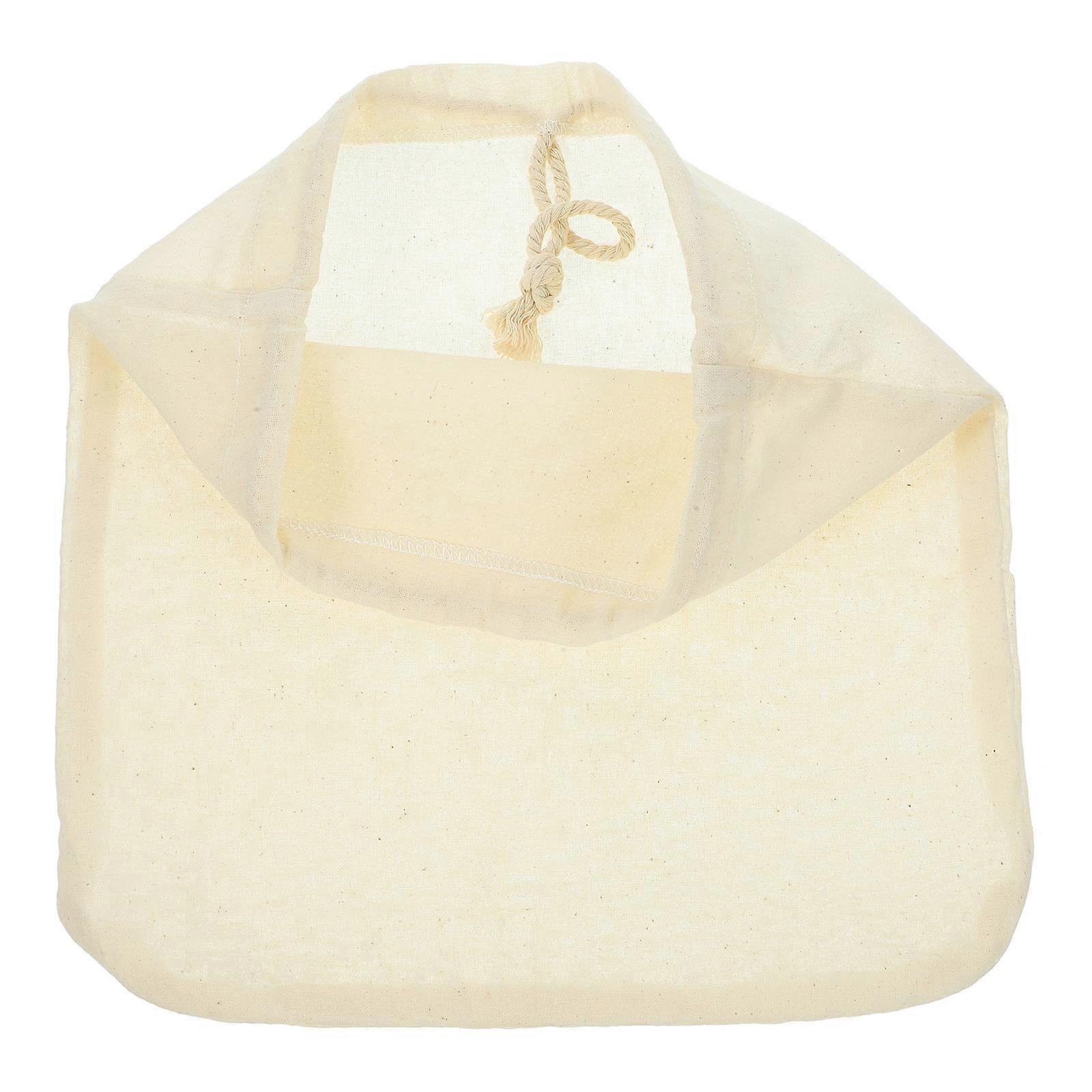 Reusable Cotton Nut Milk Bag for Home Beige Fine Mesh with Drawstring 9 x 12 inches