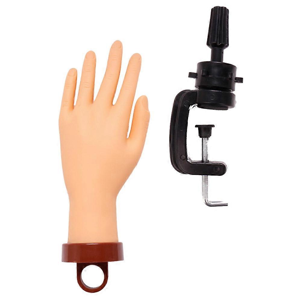 This product is a **manicure practice hand model** — a **flexible, fake hand with a stand**, designed specifically for **nail art training**. It's a