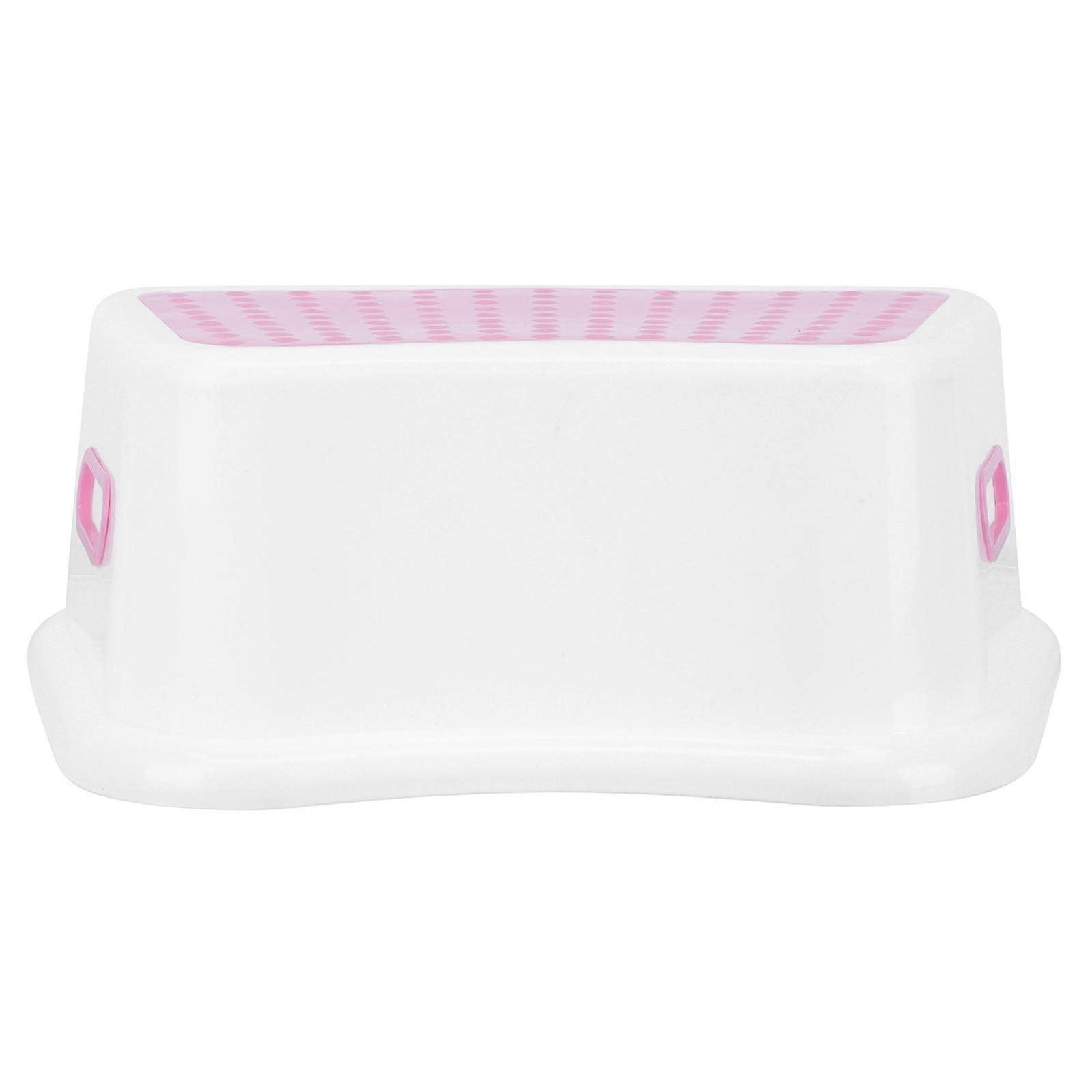 Pink Plastic Bathroom Stool with Antislip Design for Home Use and Comfortable Experience