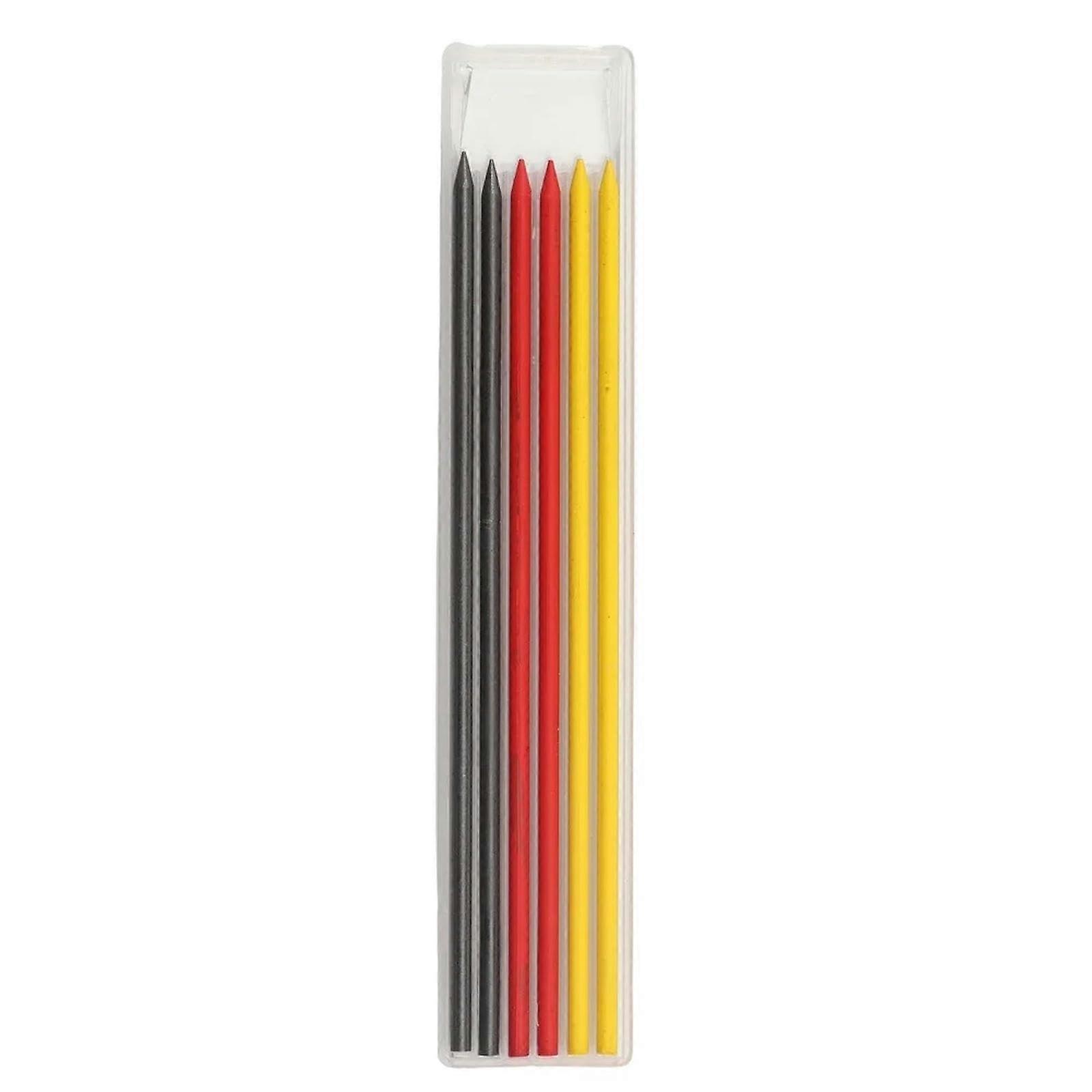 Carpenter's Mechanical Pencil with Sharpener for Woodworking Construction Long Head Carpenter's Pencil Black Yellow Red