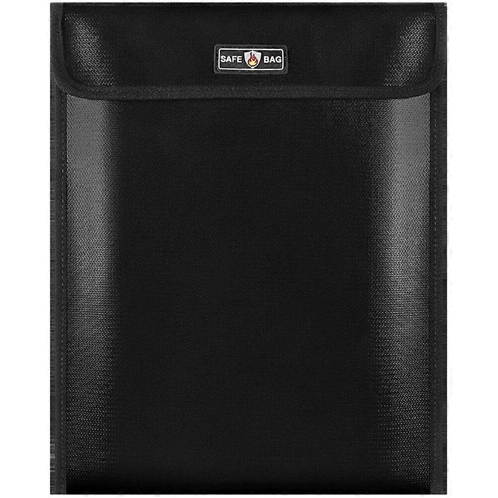 Fireproof Briefcase For Documents, Waterproof Envelope, Multi-Pocket File Folder Wallet, Secure Home Office, Black