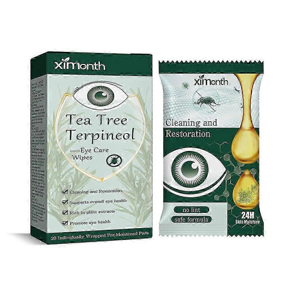 مناديل تنظيف الجفن مناديل إزالة سوس العين زيت شجرة الشاي ترطيب للعيون الجافة مناديل تنظيف حكة في العيون