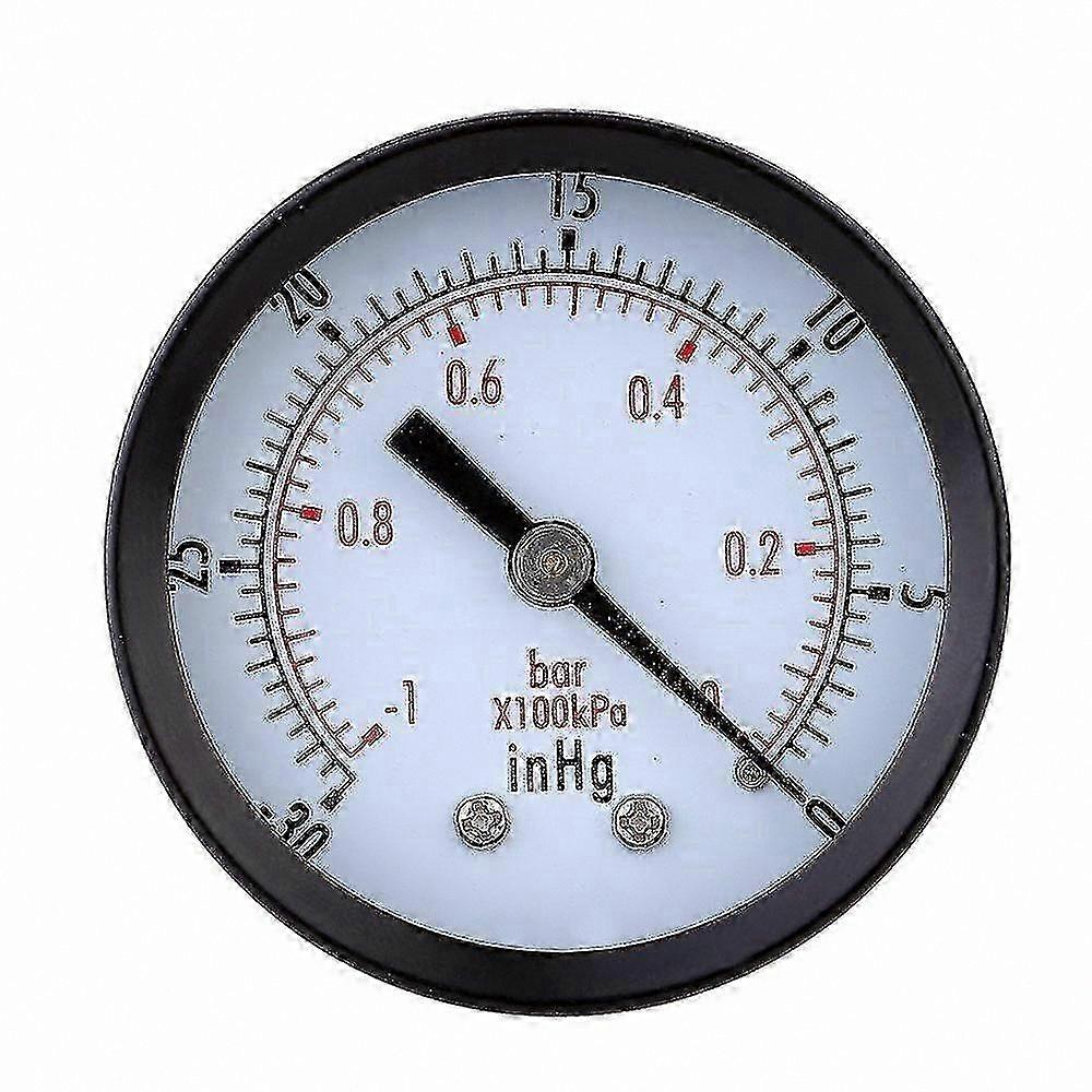 Mini Dial Vacuum Pressure Gauge, 0-30inHg 0-1 Bar, Air Pressure Measurement Tool