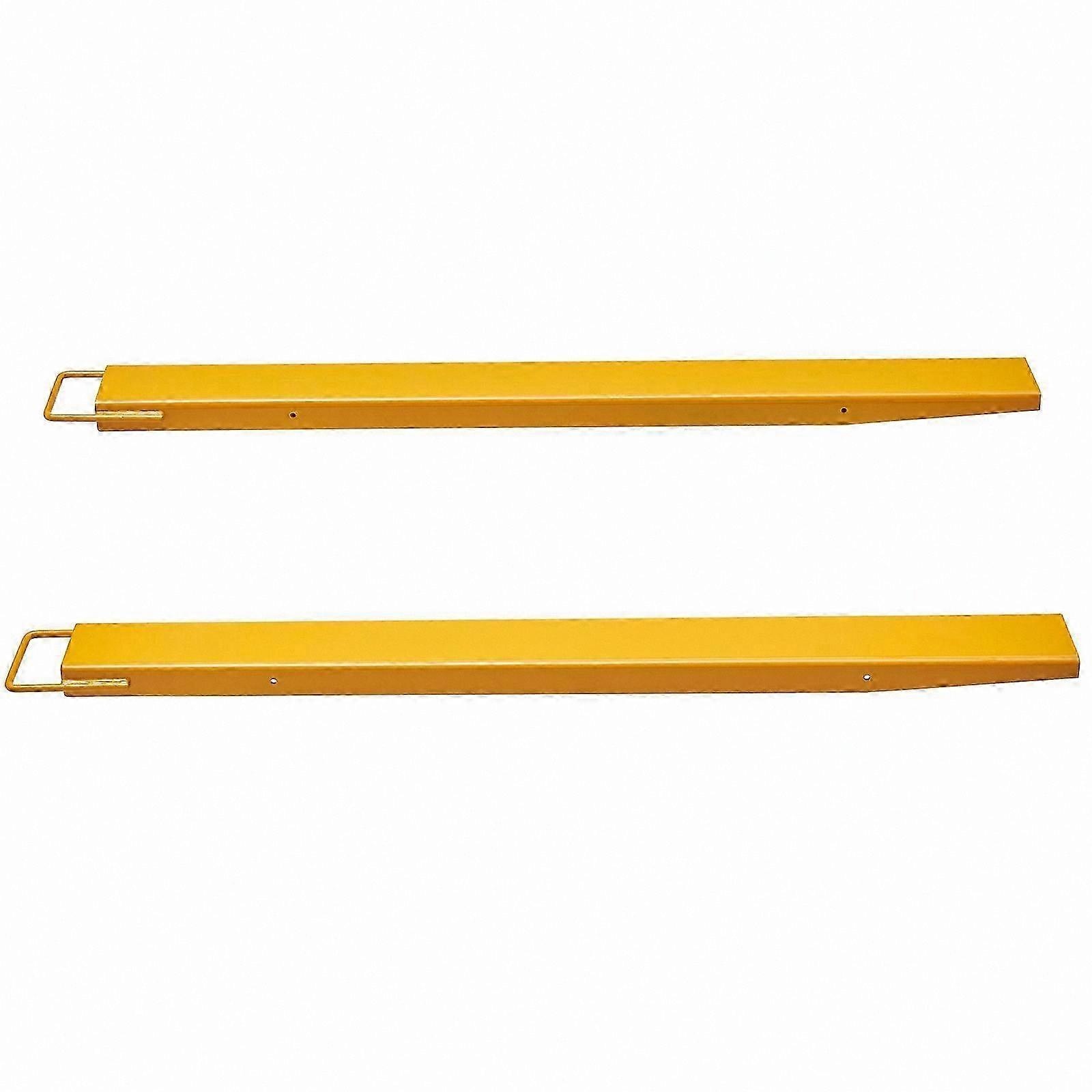 Heavy Duty Forklift Extensions, 60 Inch Length 4.5 Inch Width, Carbon Steel Pallet Fork Extensions, Yellow, Set of 2