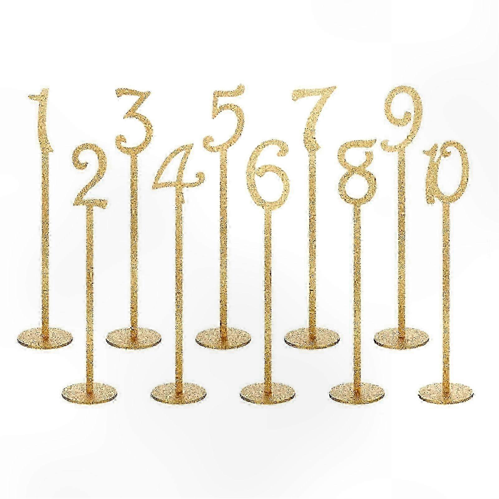 Wooden Wedding Table Numbers in Gold/Silver for Charming Anniversary Parties