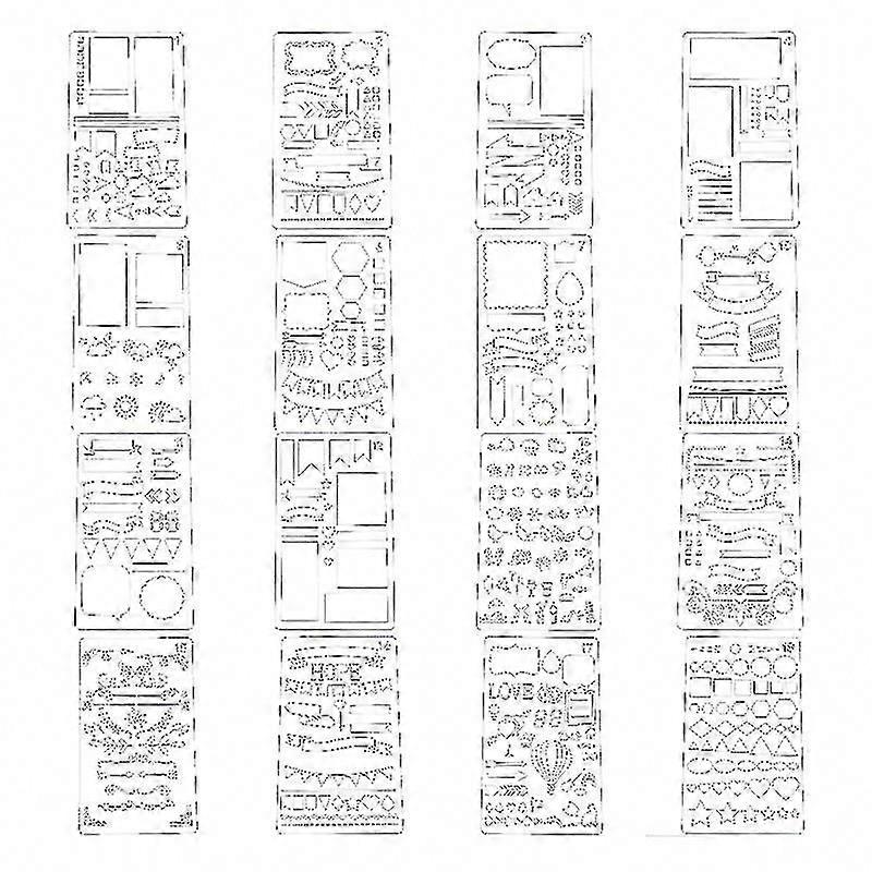 16pcs Painting Stencils for Art and Craft Projects