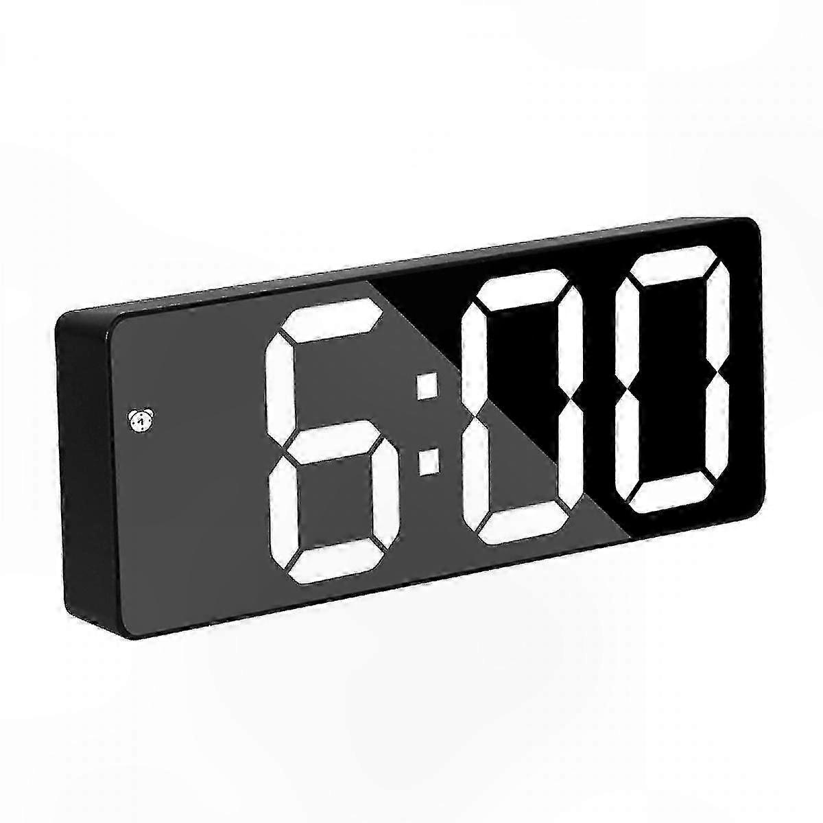 Large Number Digital Alarm Clock with Night Light and Voice Control, Bright White Display for Easy Viewing