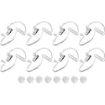 Oorstuk Headset Oortelefoon Agent Secret Oortje Kostuum Prop met Oordopjes, Vervangende Akoestische Buis voor 2-Weg Radio Audio Headsets, Pak van 8 Tran