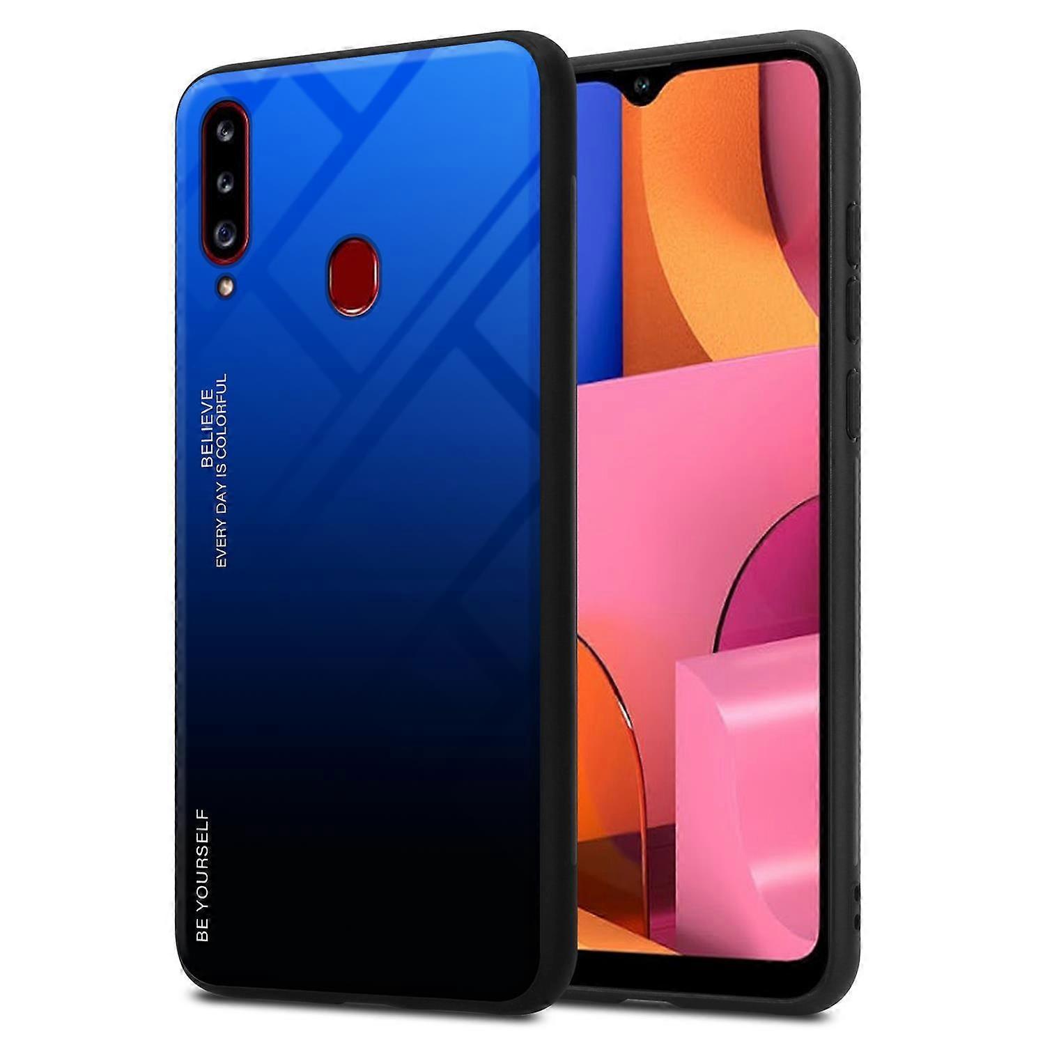 Samsung Galaxy A20s TPU Case - Back Cover with Protective Glass - Two-tone