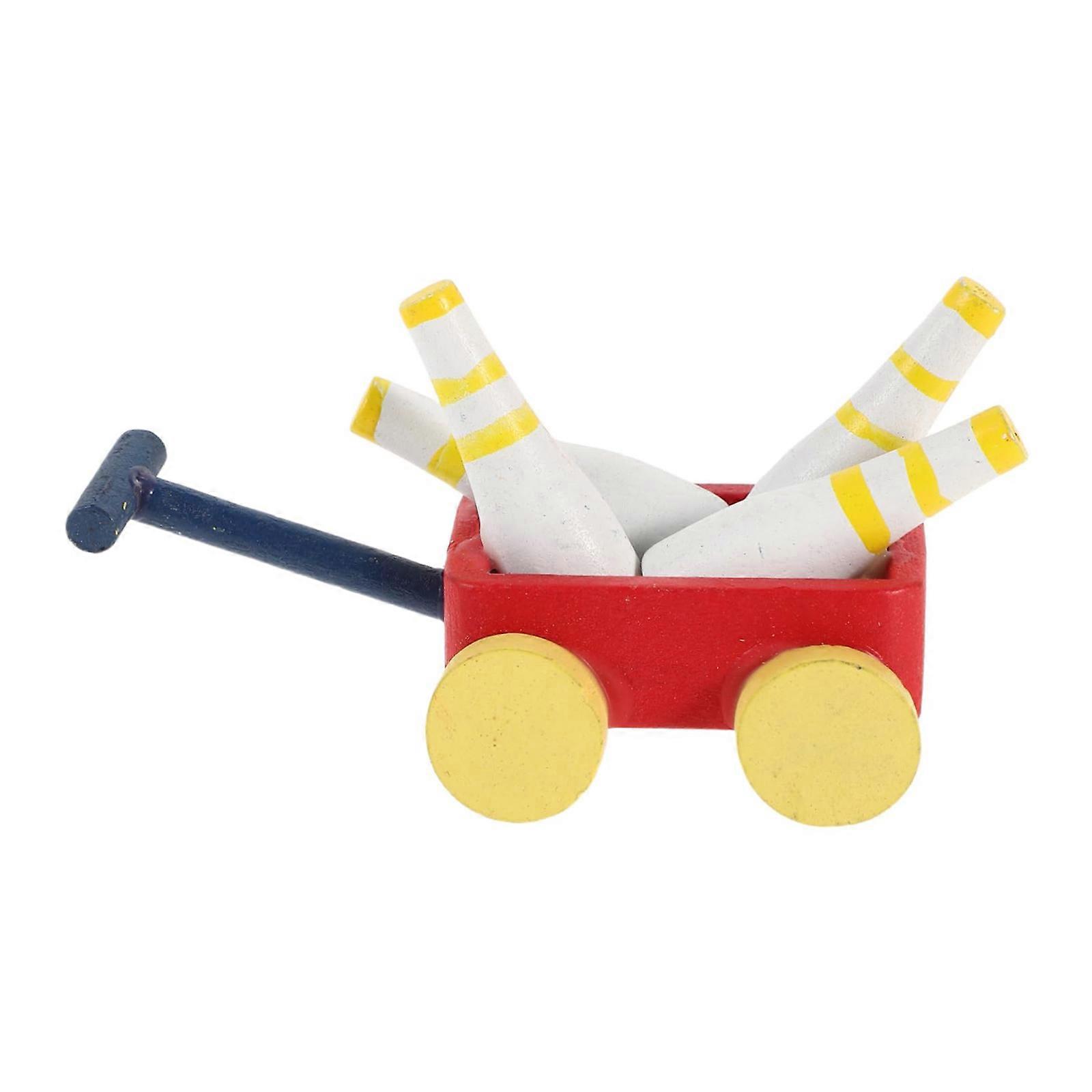Realistic 1/12 Scale Mini Bowling Trolley Enhances Toy House Displays With Portable Versatility Multicolor