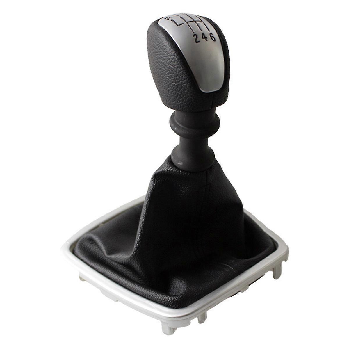 Car 6-Gear Manual Gear Shift Knob Gear Leather Lever for