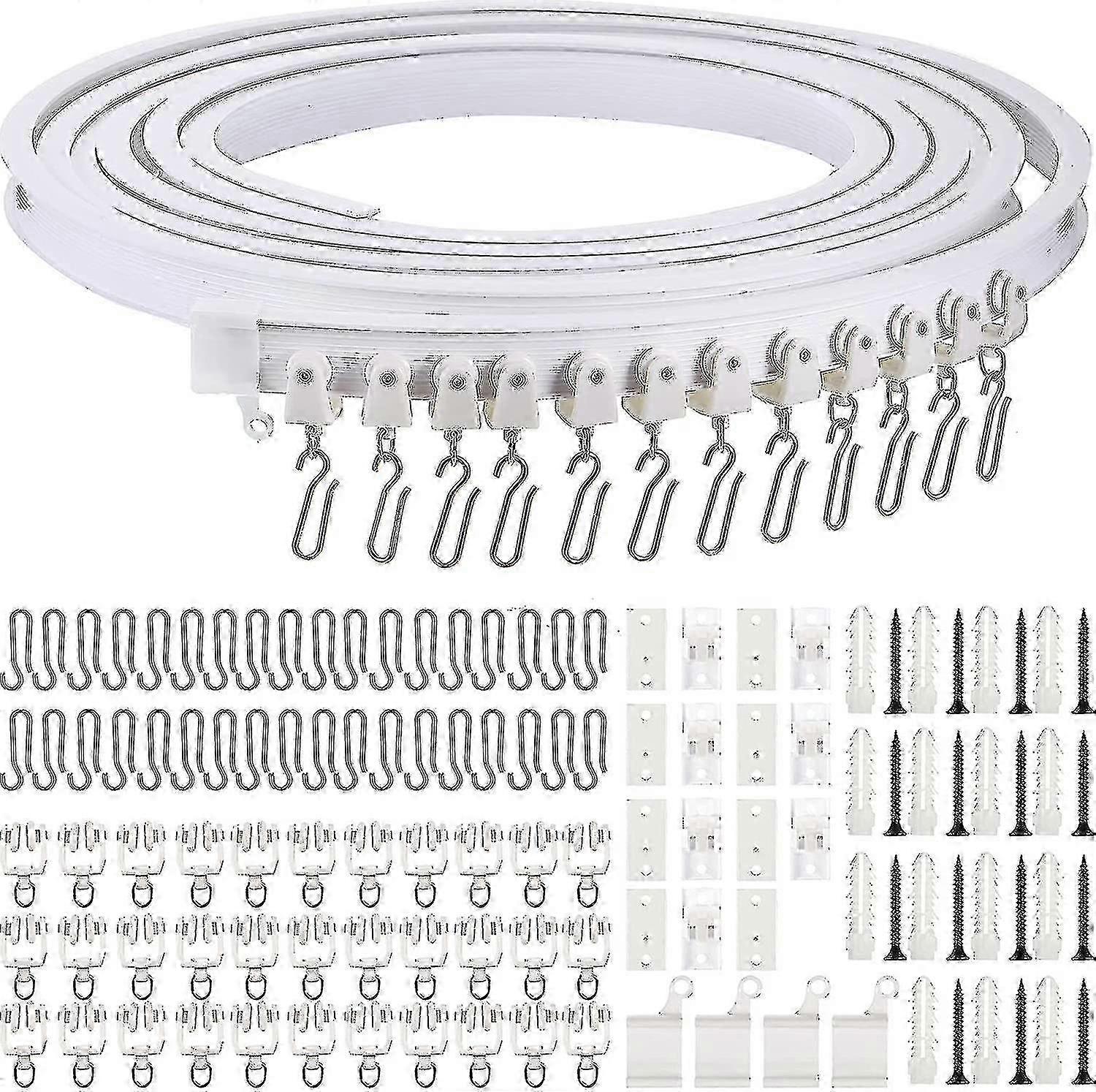 5 Meters Bendable Ceiling Curved Curtain Track Flexible Ceiling Curtain Mount Soft Windows Curved Track For Curtain Rail With Track Curtain System Bed