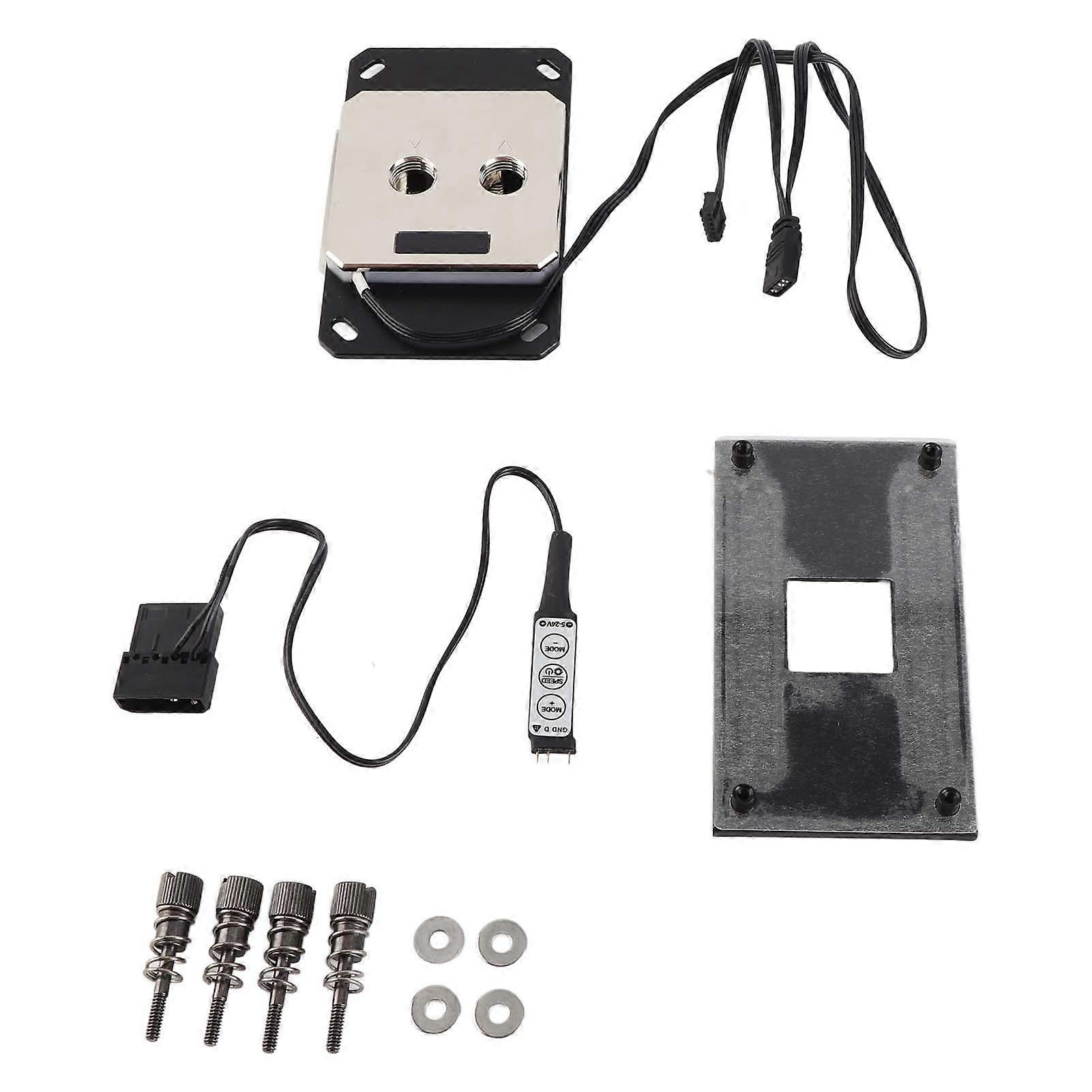 RGB CPU Water Cooling Block with Red Copper Base 19.7in Cable for AM4 Systems