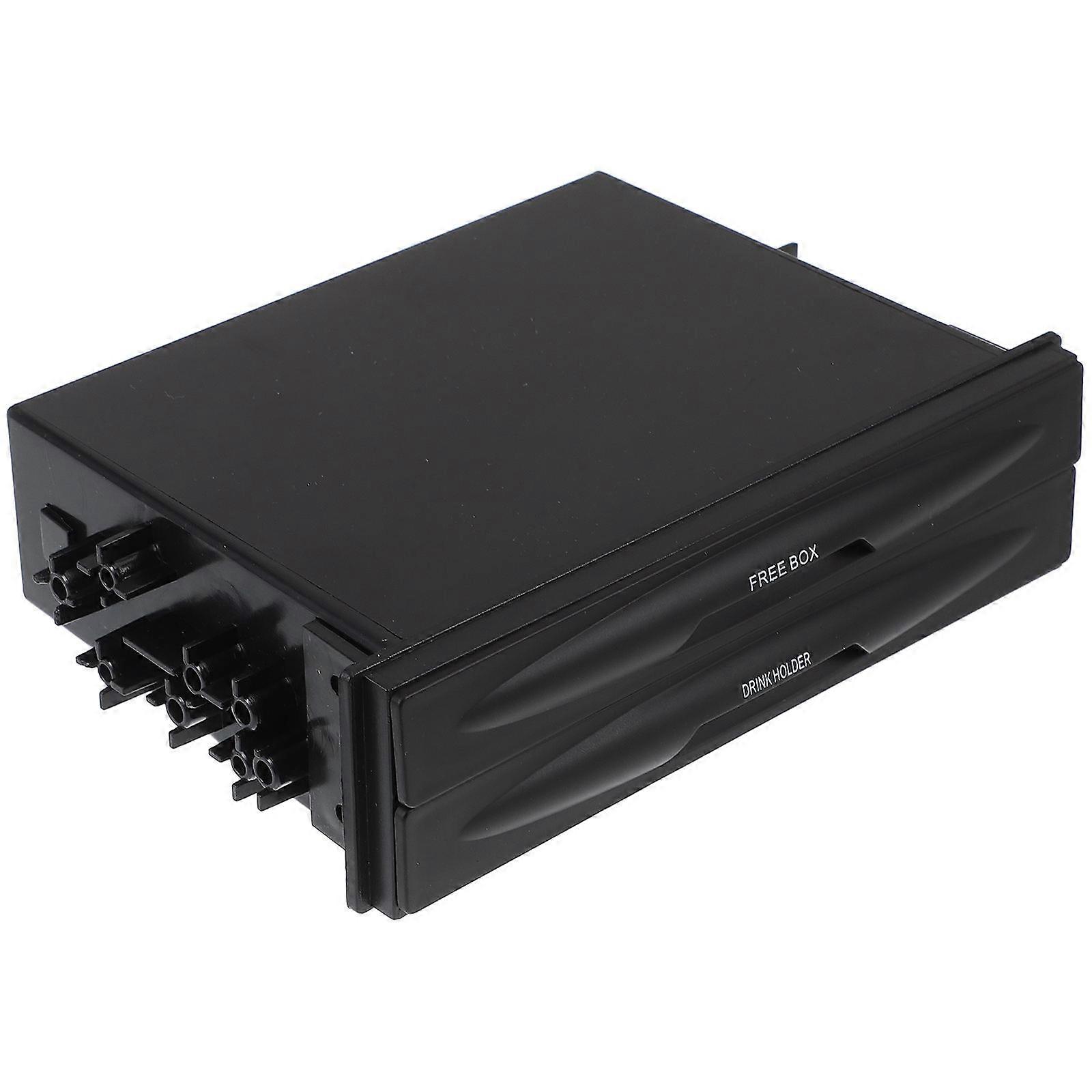 CD DVD Replacement Car Storage Case Double Cup Holder Easy Installation Rectangular 17.70X12.70X5.00CM 1Pack