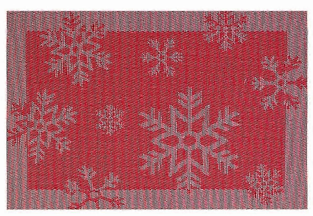 Jacquard Place Mat Red Snowflake