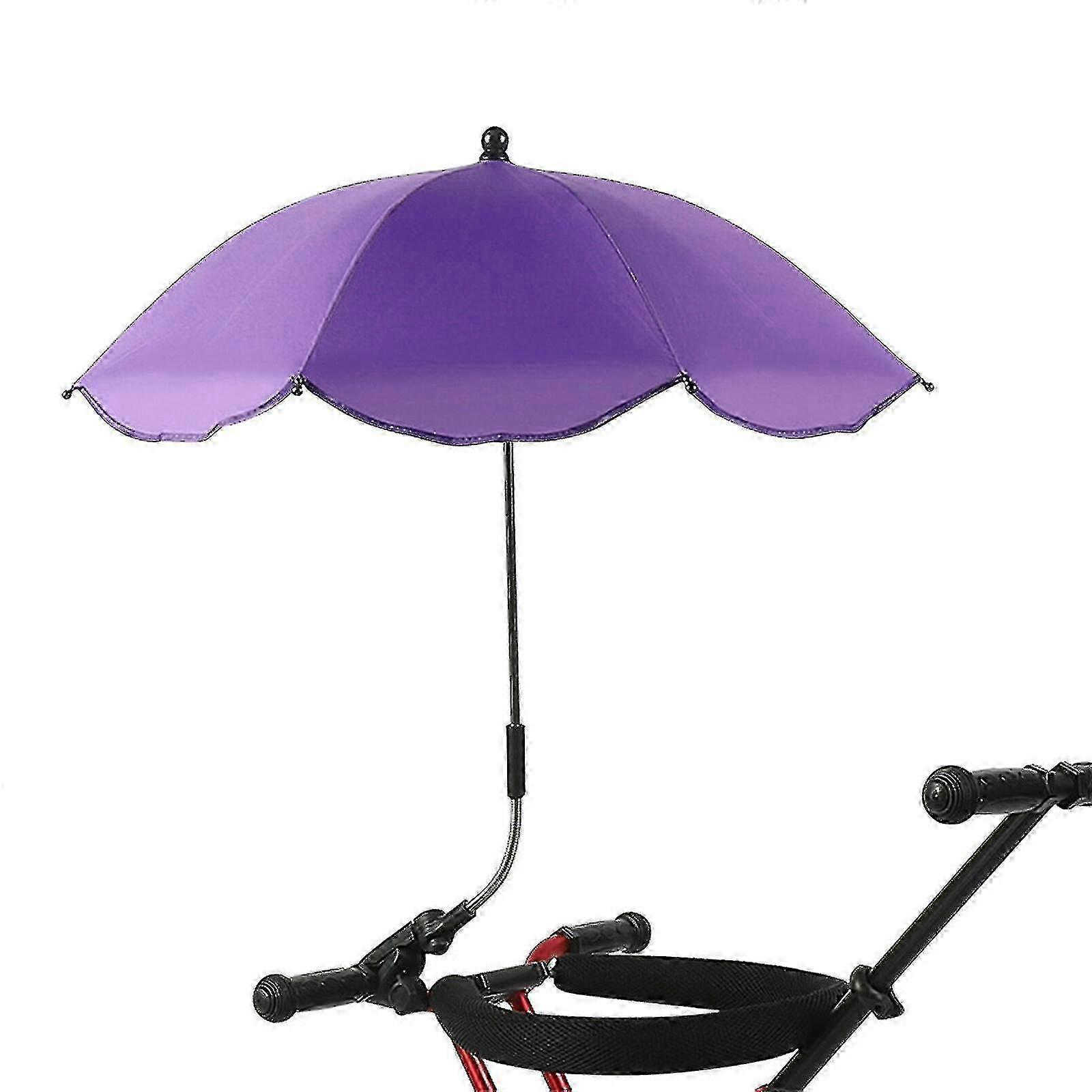 2025 UV Protection Portable Beach Umbrella with Universal Clamp for Chairs & Strollers - Purple