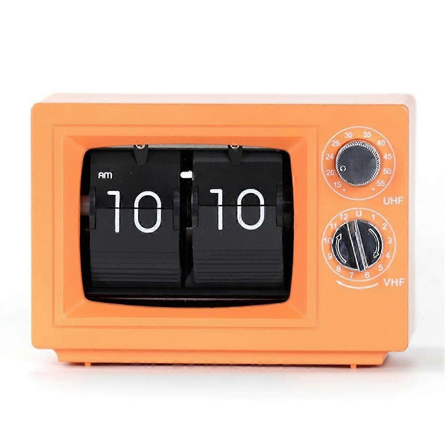 TV-Shaped Flip Clock - Retro Mechanical Desk Clock A
