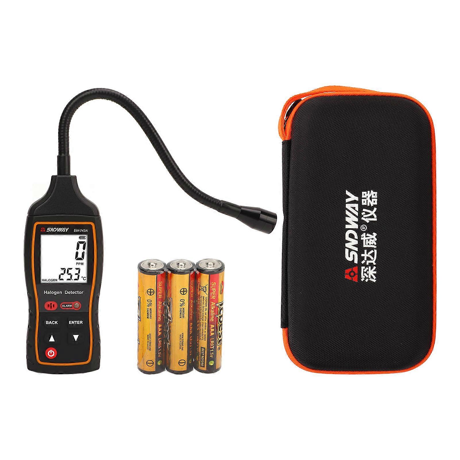 Halogen Gas Detector 0-1000ppm Sound & Light Alarm Vibration Digital Air Conditioning Refrigerant & Freon Leak Tester