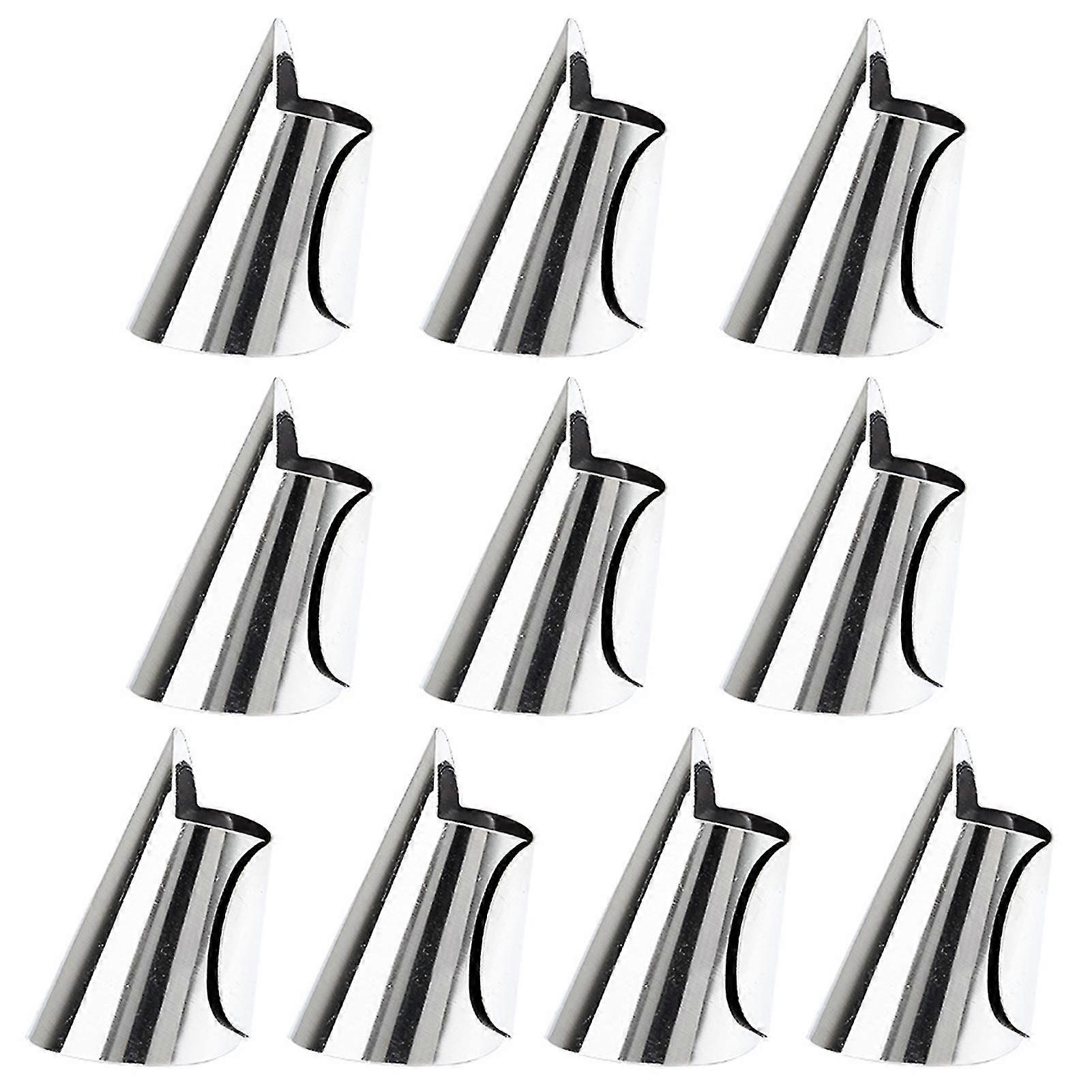 10pcs Stainless Steel Finger Protector Adjustable Beans Chestnuts Nuts Peeling Vegetable Cutting Finger Guard Hand Protective Tool Kitchen Gadgets