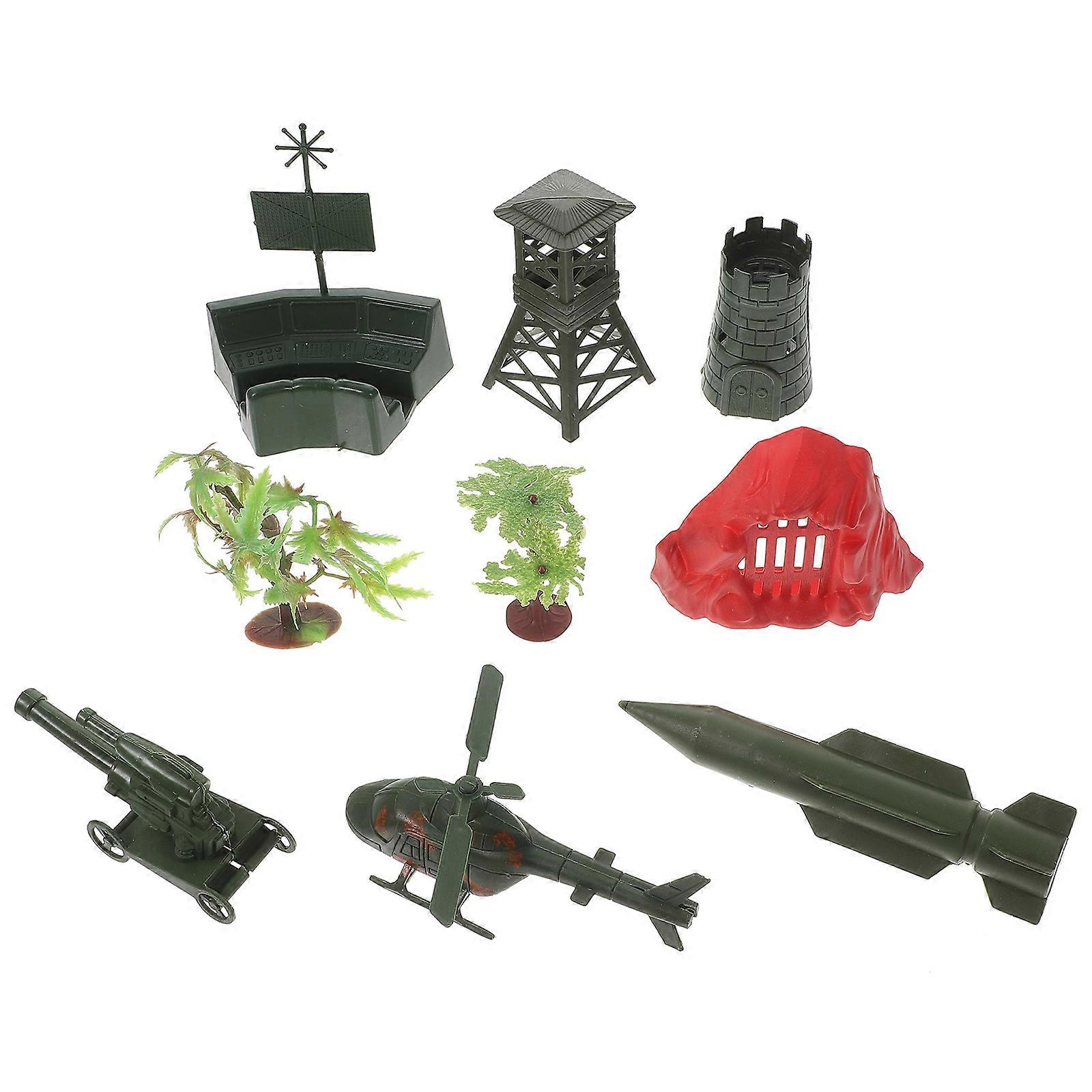 Military Model Toy Set for Kids Pretend Play 4Sets Assorted Color Plastic