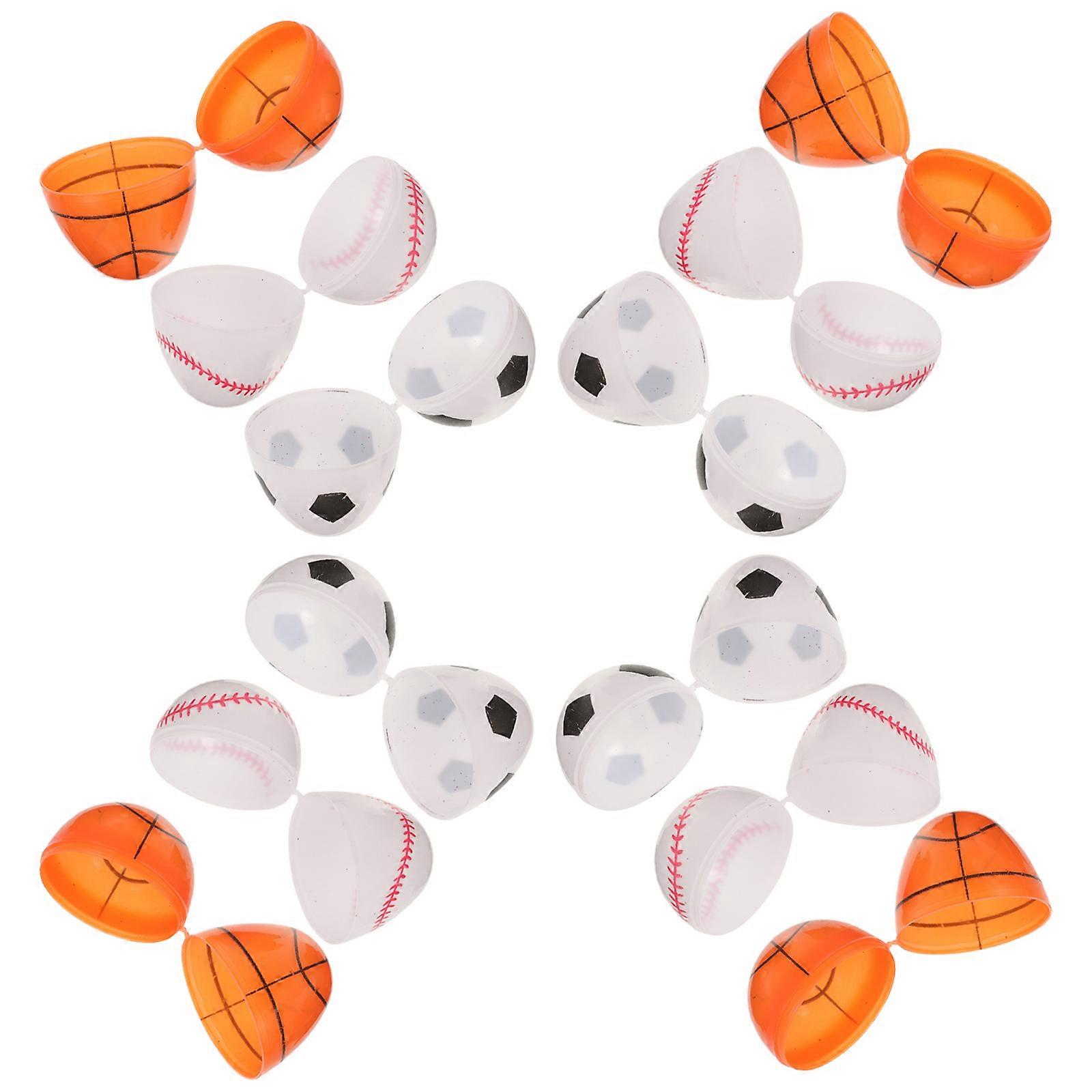 Easter Sport Eggs Plastic Candy Box for Easter Decor 12Pcs