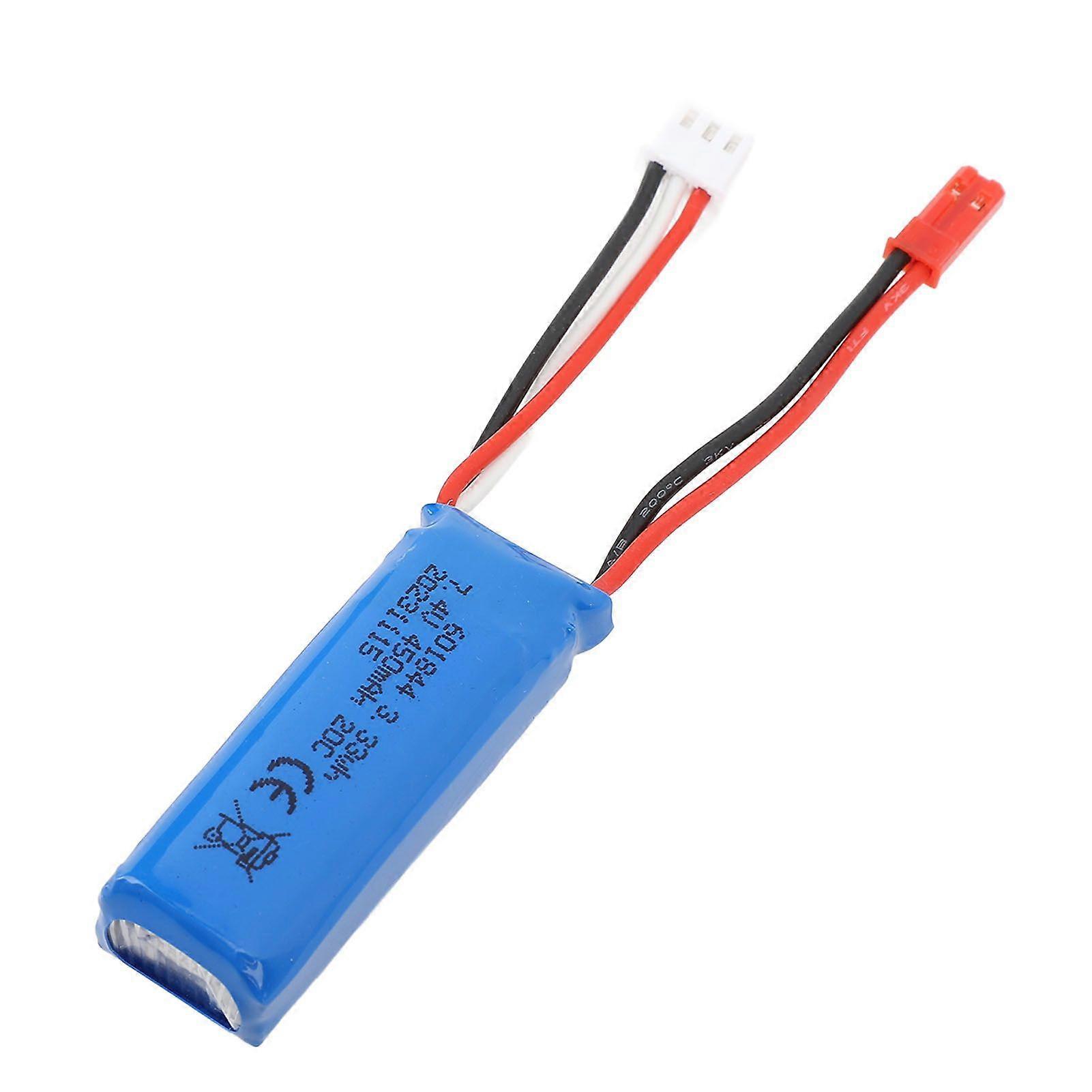 7.4V 450mAh Lithium Battery For K979/K989/K999/K969 1/28 RC Cars Long Lasting Power Lipo Battery With JST Red Plug