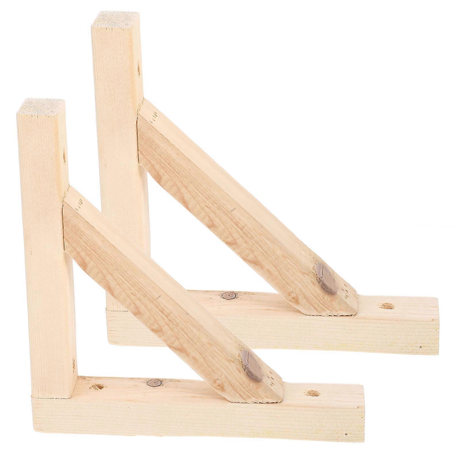 Wooden Triangle Mounting Bracket for Holding 2Sets of Shelf Supports