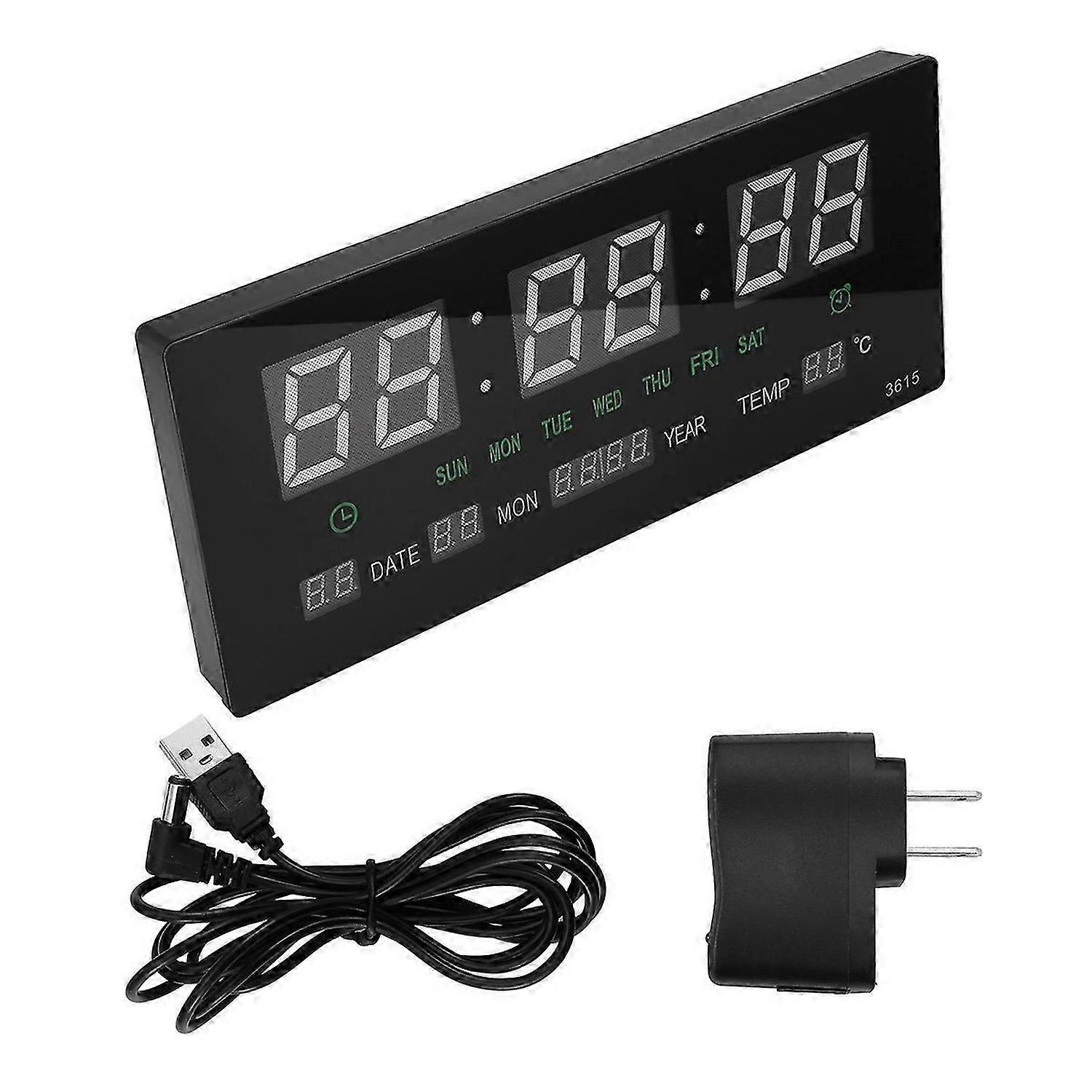 LED Calendar Electronic Clock Digital Wall Clock Green