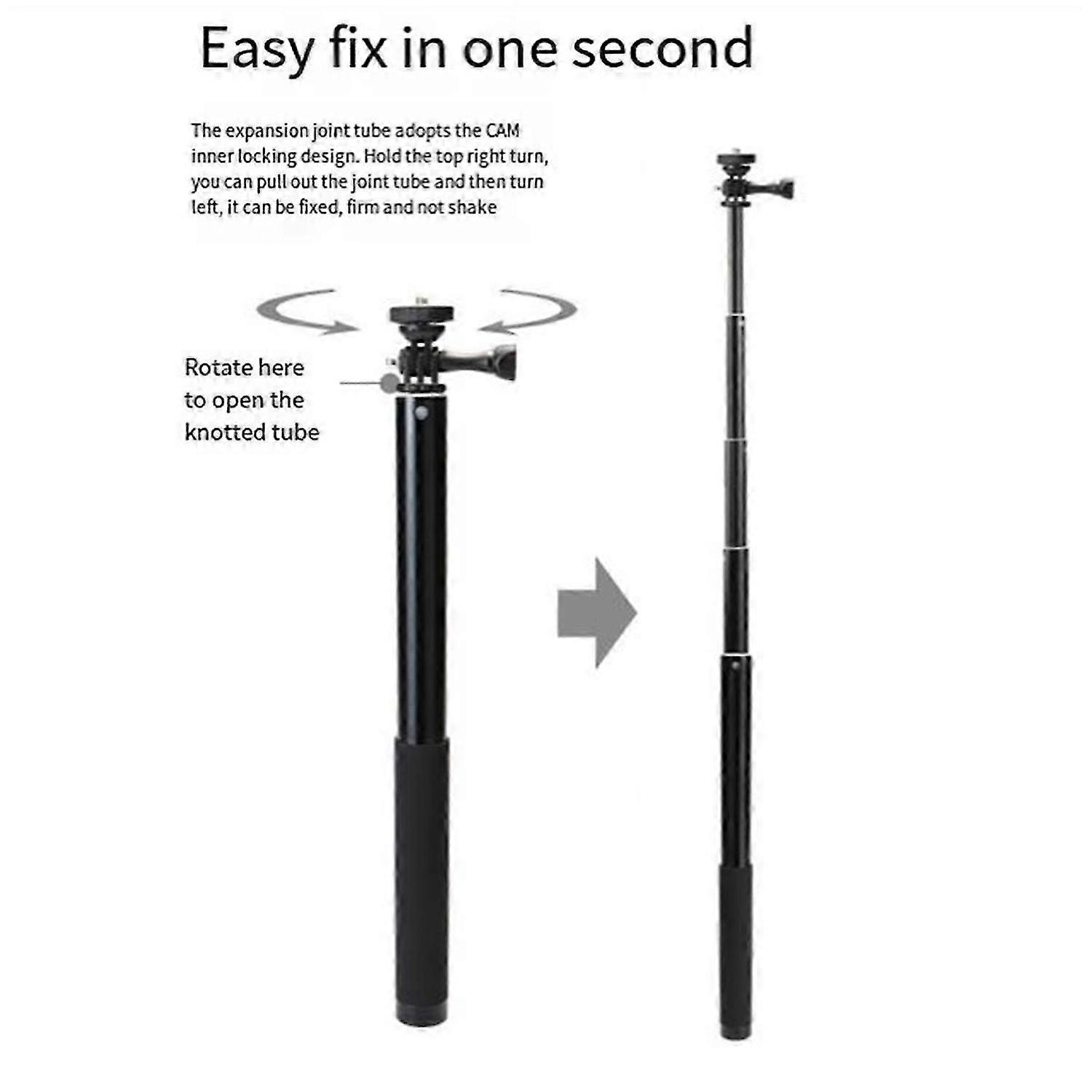 LENVEE for 360 Sports Camera Gopro Extended Selfie Stick Support Rod