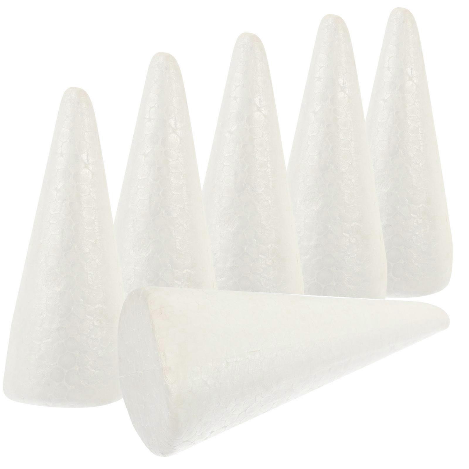 White Foams Cones for DIY Craft Supplies 6Pcs DIY Art and Crafts Making Cones