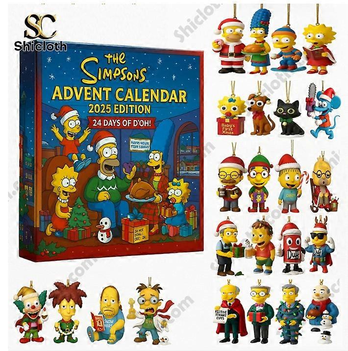 The Simpsons Advent Holiday Countdown Blind Box Christmas Tree Decoration Acrylic Pendant