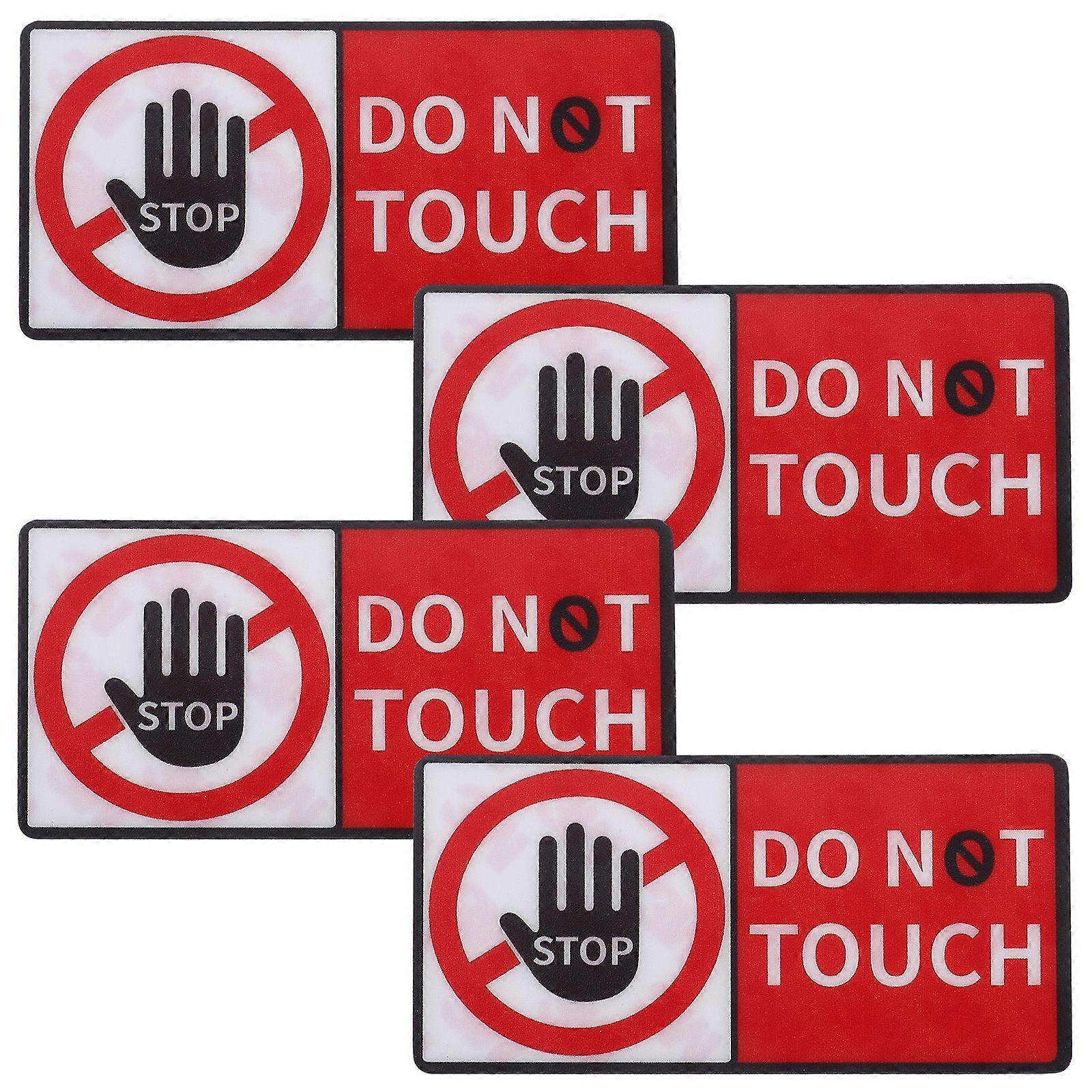 4 Sheet Adhesive Warning Stickers Wall And Glass Do Not Touch Safety Labels For Toolboxes Caution Stickers Decals For Security And Safety