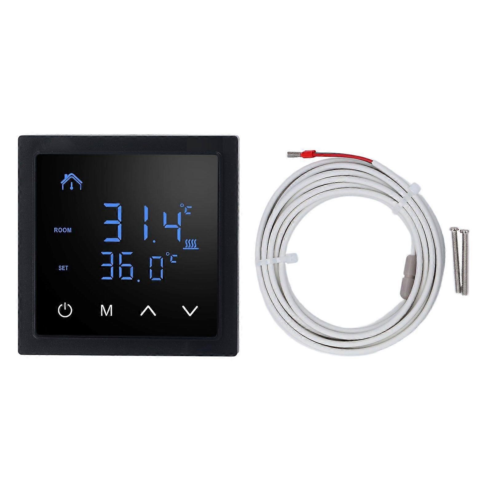 Electric Underfloor Heating Thermostat LED Display High Accuracy Anti False Contact Temperature Controller 16A AC85V250V