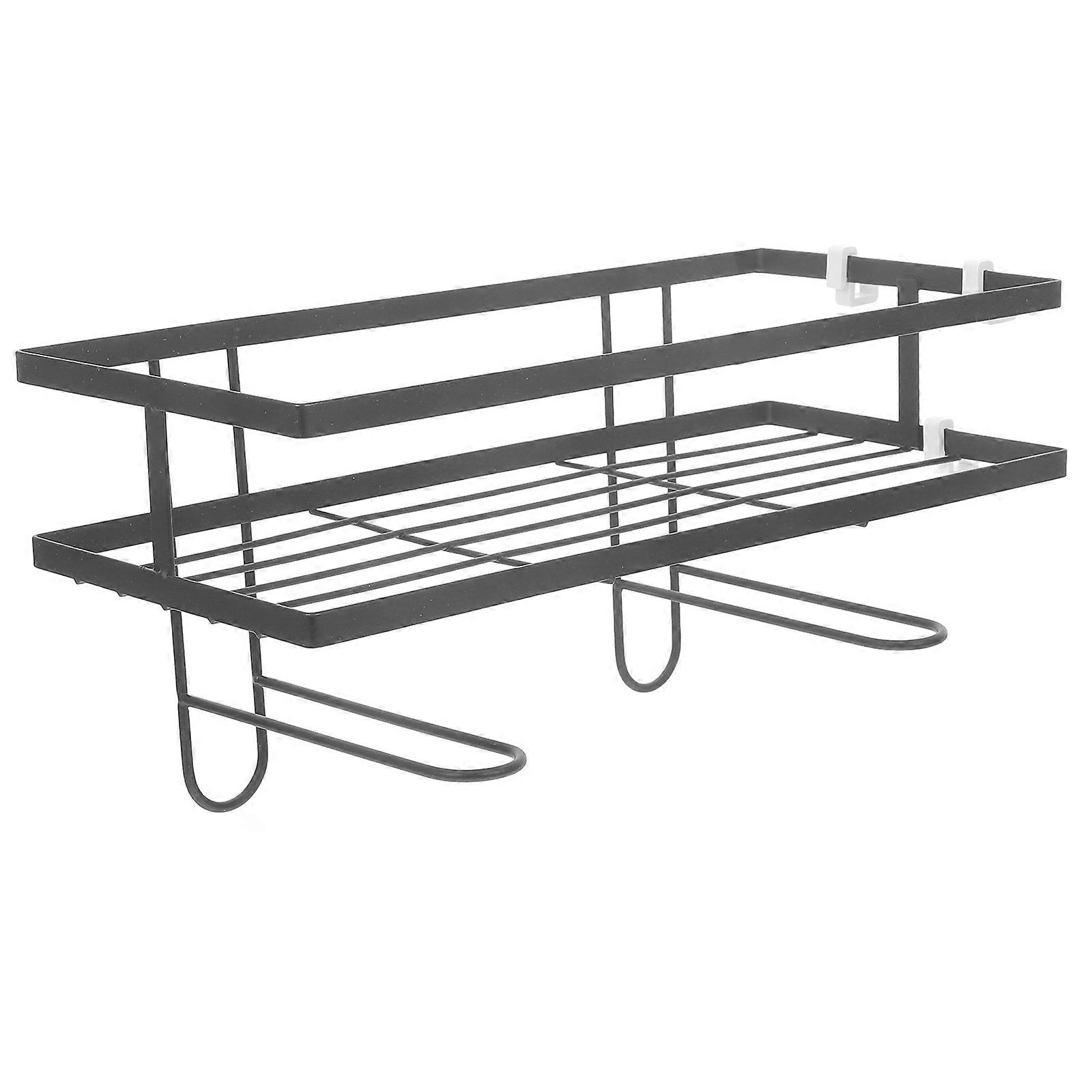 Black Iron Over Toilet Storage Shelf for Bathroom Use