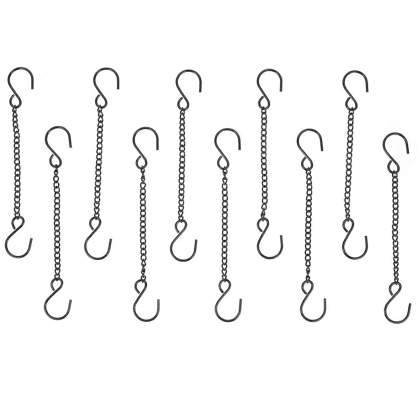 Door Plate Hanging Chains Iron for Hanging Use 10Pcs Heavy Duty Black Chains
