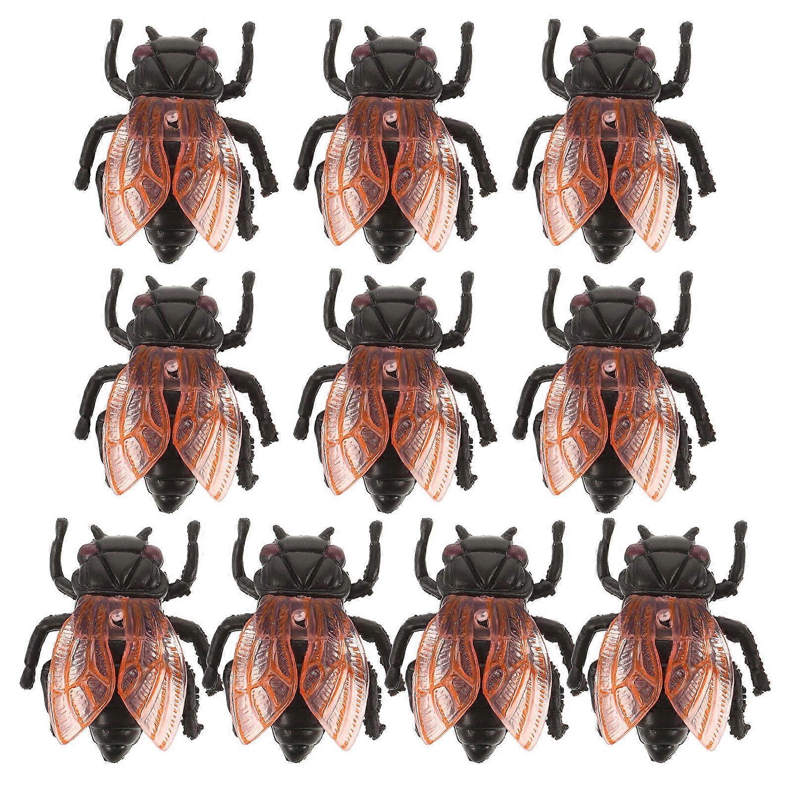 Plastic Cicada Statue Desktop Sculpture Figurine for Decoration 40 Pieces