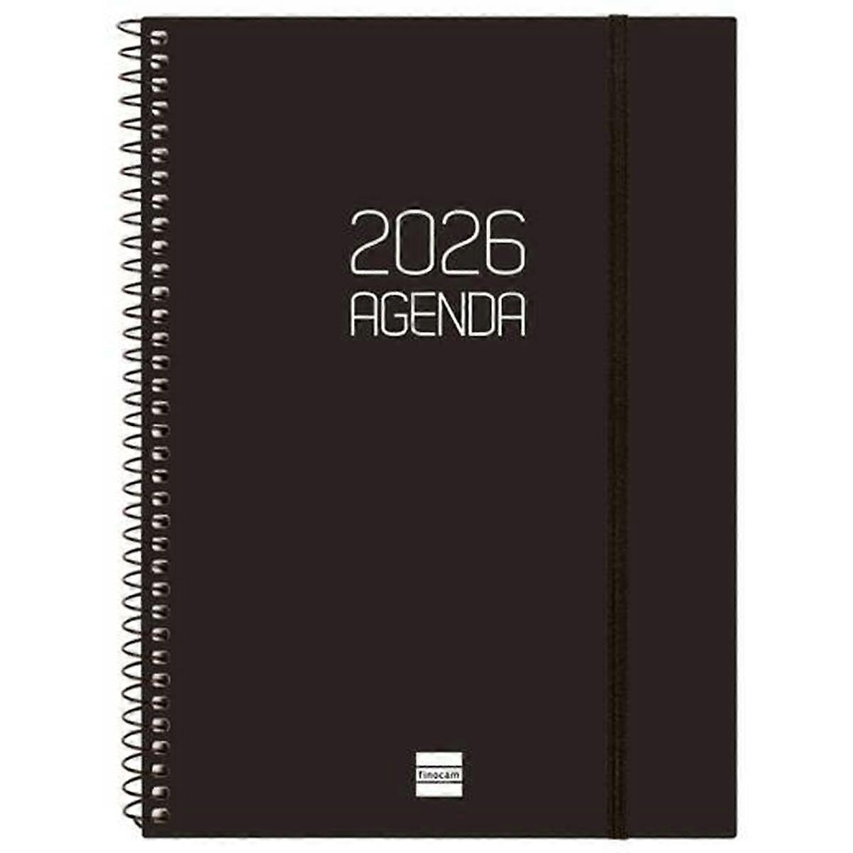 Diary Finocam OPAQUE Black A5 15,5 x 21,2 cm 2026