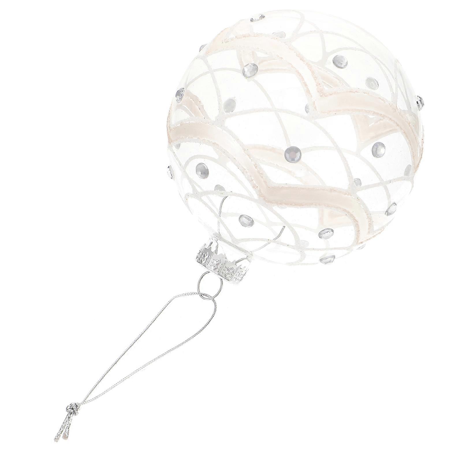 Christmas Balls Hanging Ornaments for Xmas Tree 2Pcs Transparent Glass
