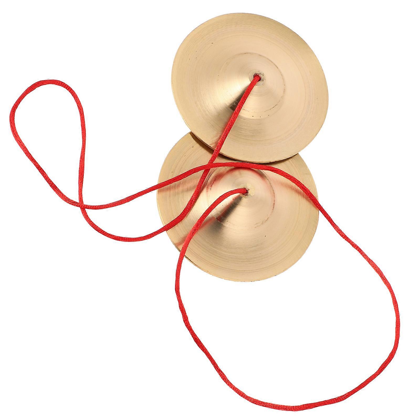 Alloy Hand Cymbals Belly Dancing Instrument For Children 3.4×3.4×5.9in Round Shape Music Teaching 5 Pairs