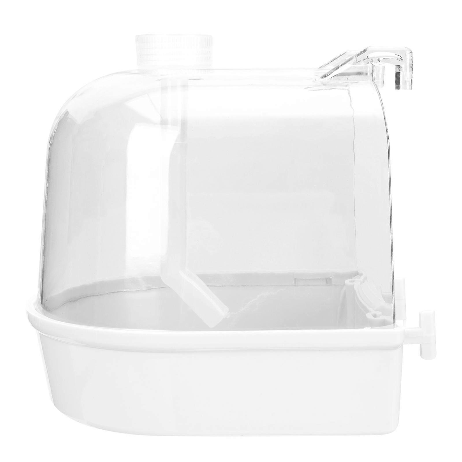 Bird Bath Box Bath Tub for Parrot Bathing 3Sets White Plastic
