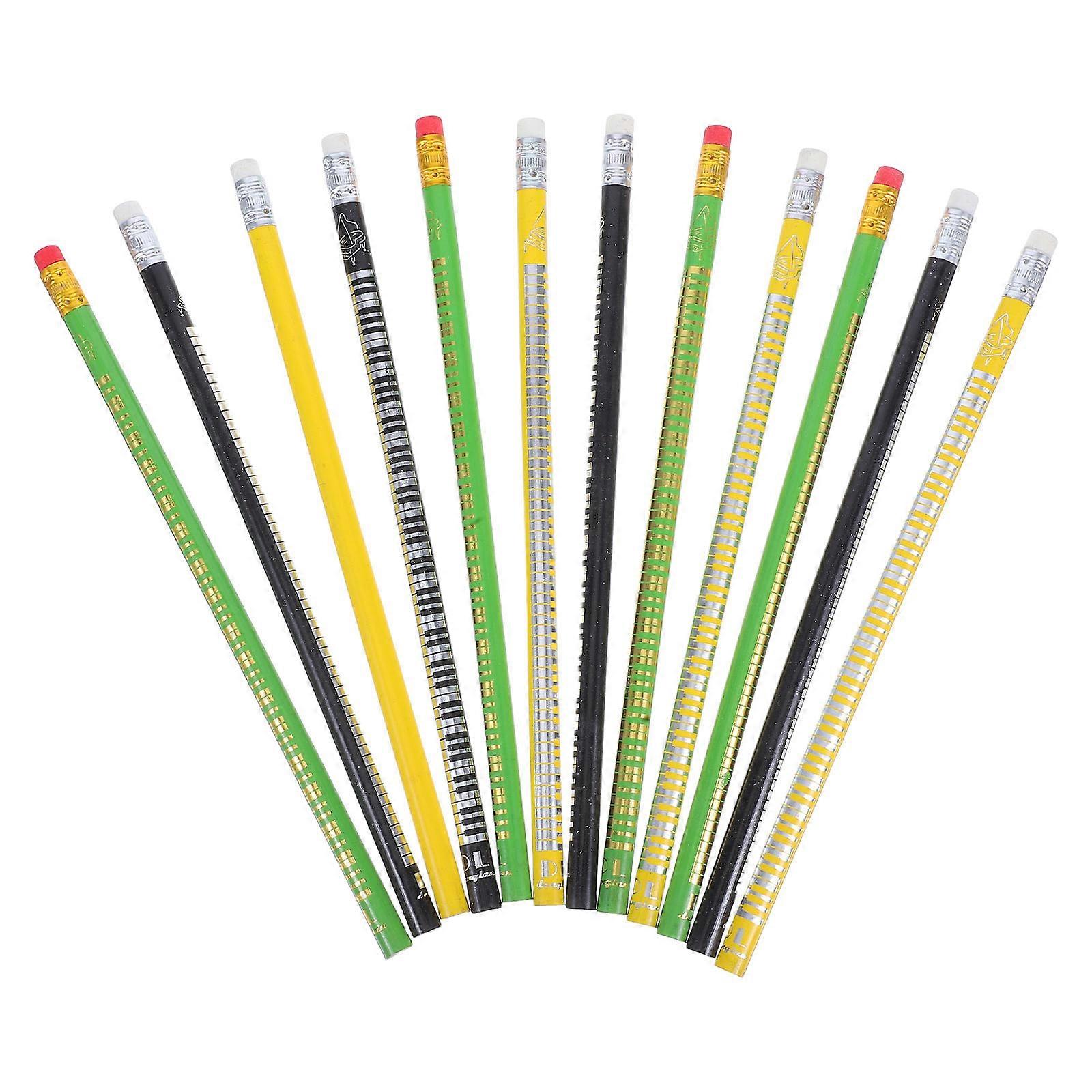 Music Themed Wooden Pencils with Erasers for Party 36Pcs Assorted Colors