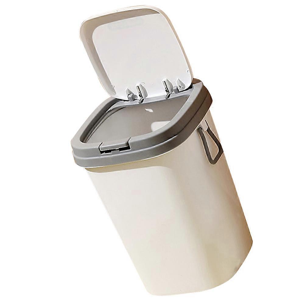 Portable Trash Grey Small Garbage Bin with Lid 2Pcs for Home