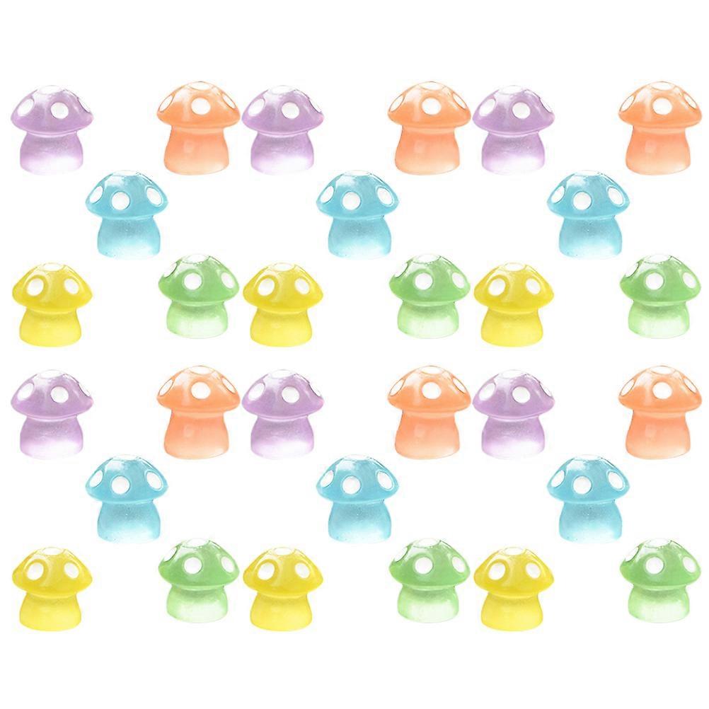 Mini Mushroom Figurines for Display 150Pcs Assorted Color Resin Decorations