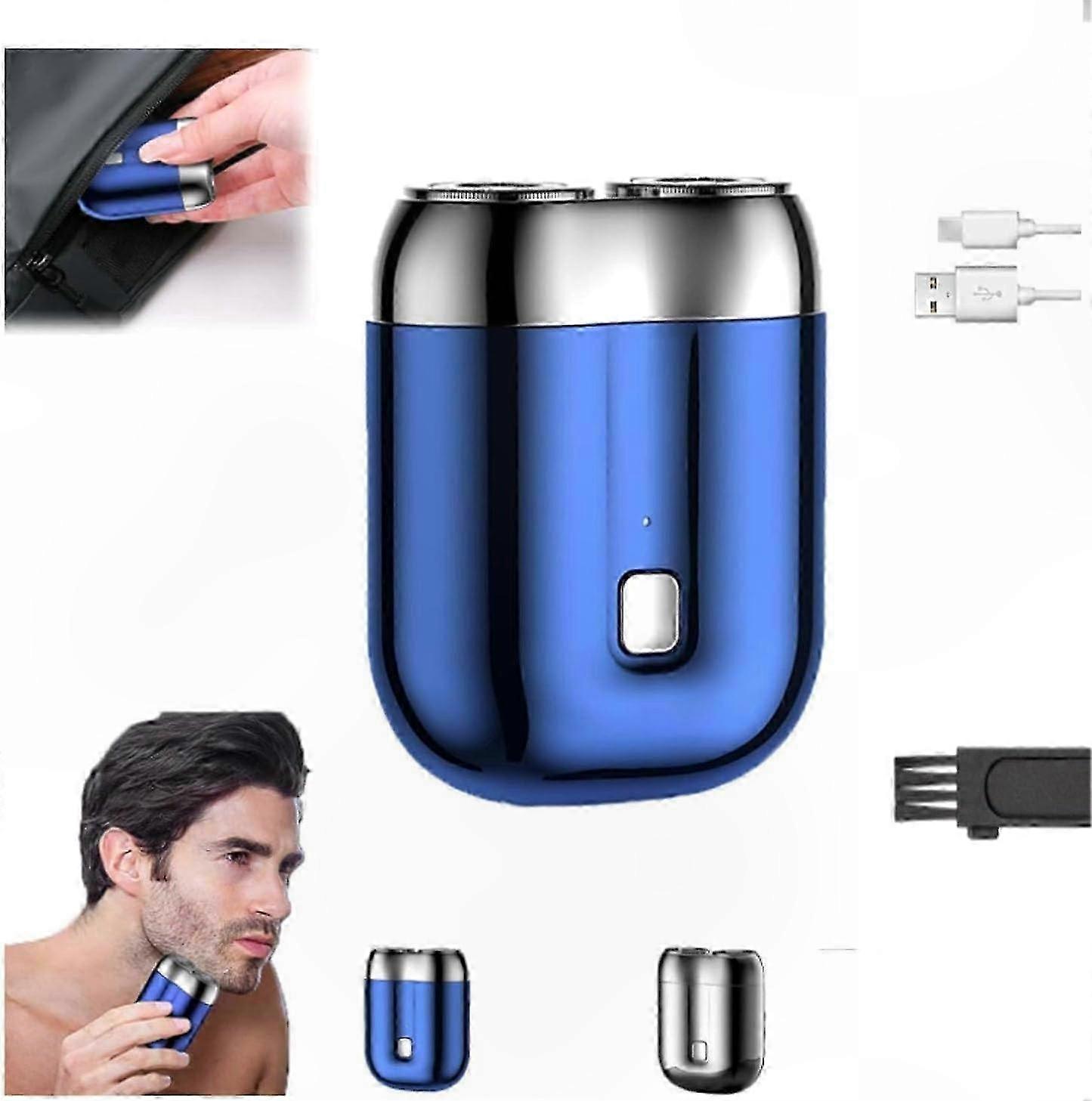 Compact Dual-Head Electric Shaver for Travel, Portable Mini Razor with Washable Design