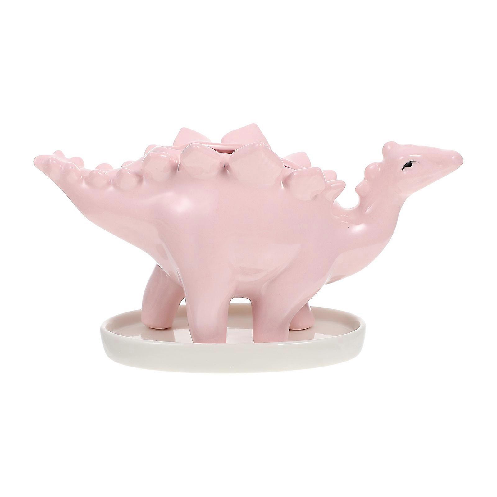 Multi-Function Dinosaur Ceramic Flower Pot for Flowers 2Pcs Pink