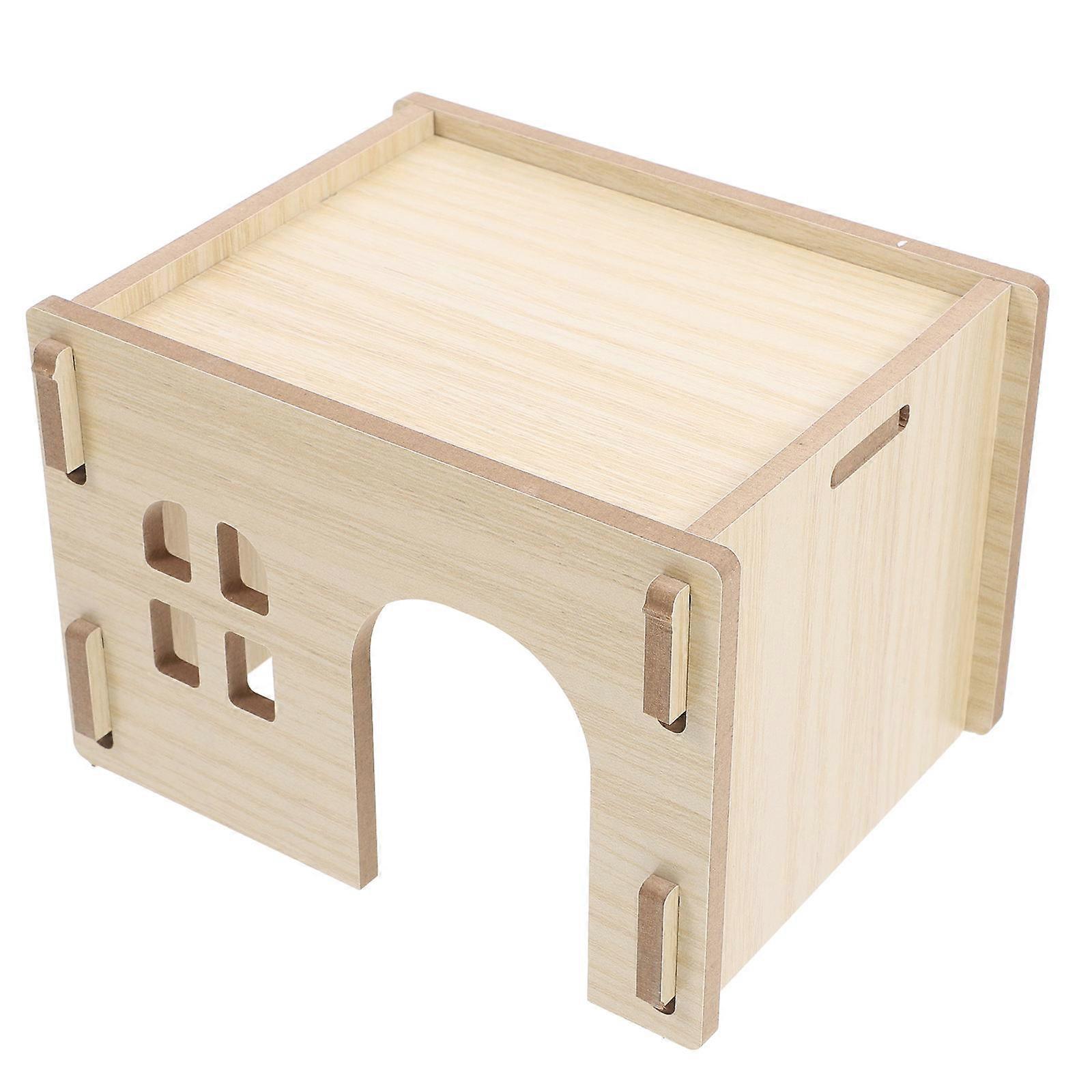 Small Animal Wooden Hut 2Pcs Hamster Hideout Shelter For Guine Pig Chinchilla Rabbit Ideal For Indoor Use With Corrosion Resistance