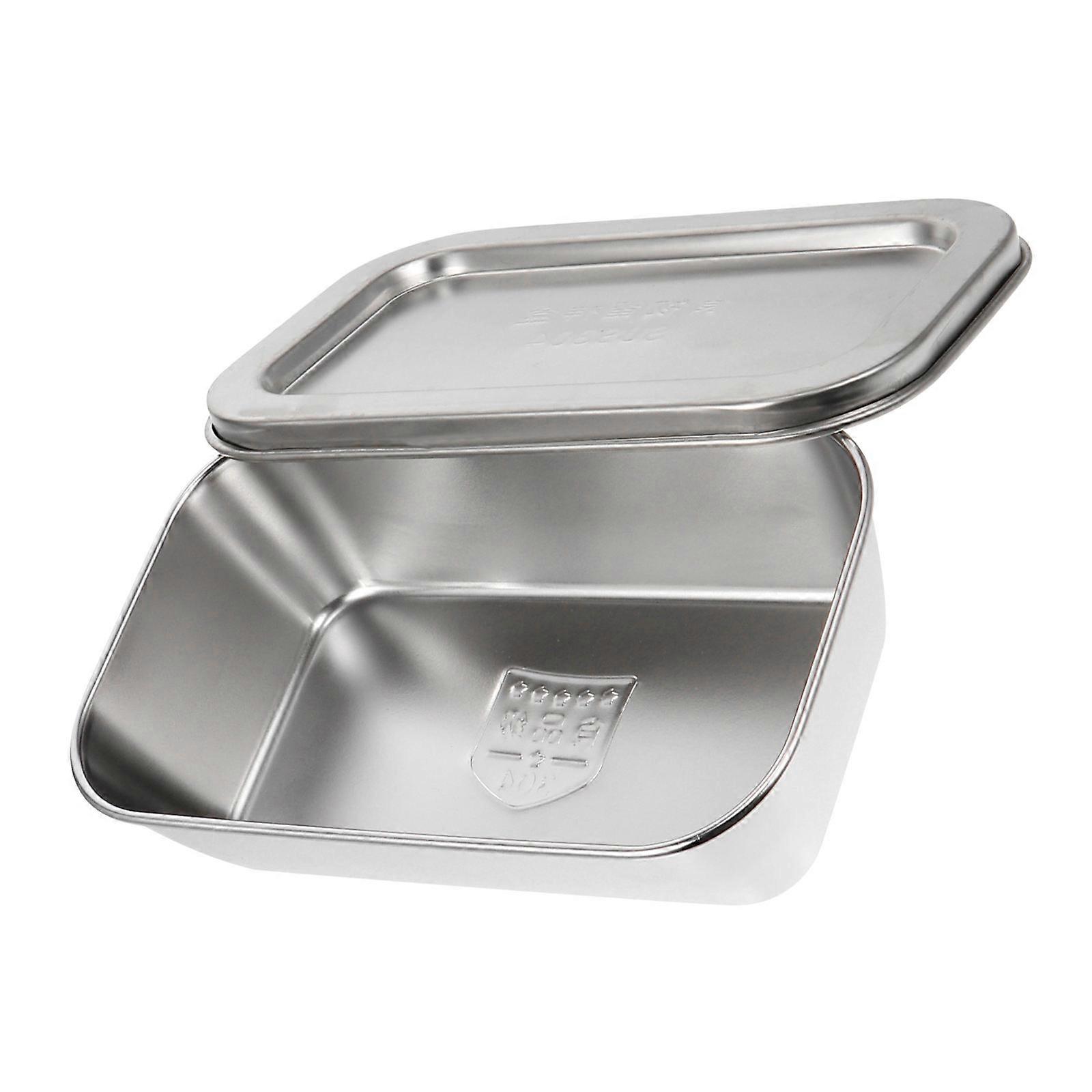 Silver Butter Storage Holder for Storage Use 2Pcs Metal Box
