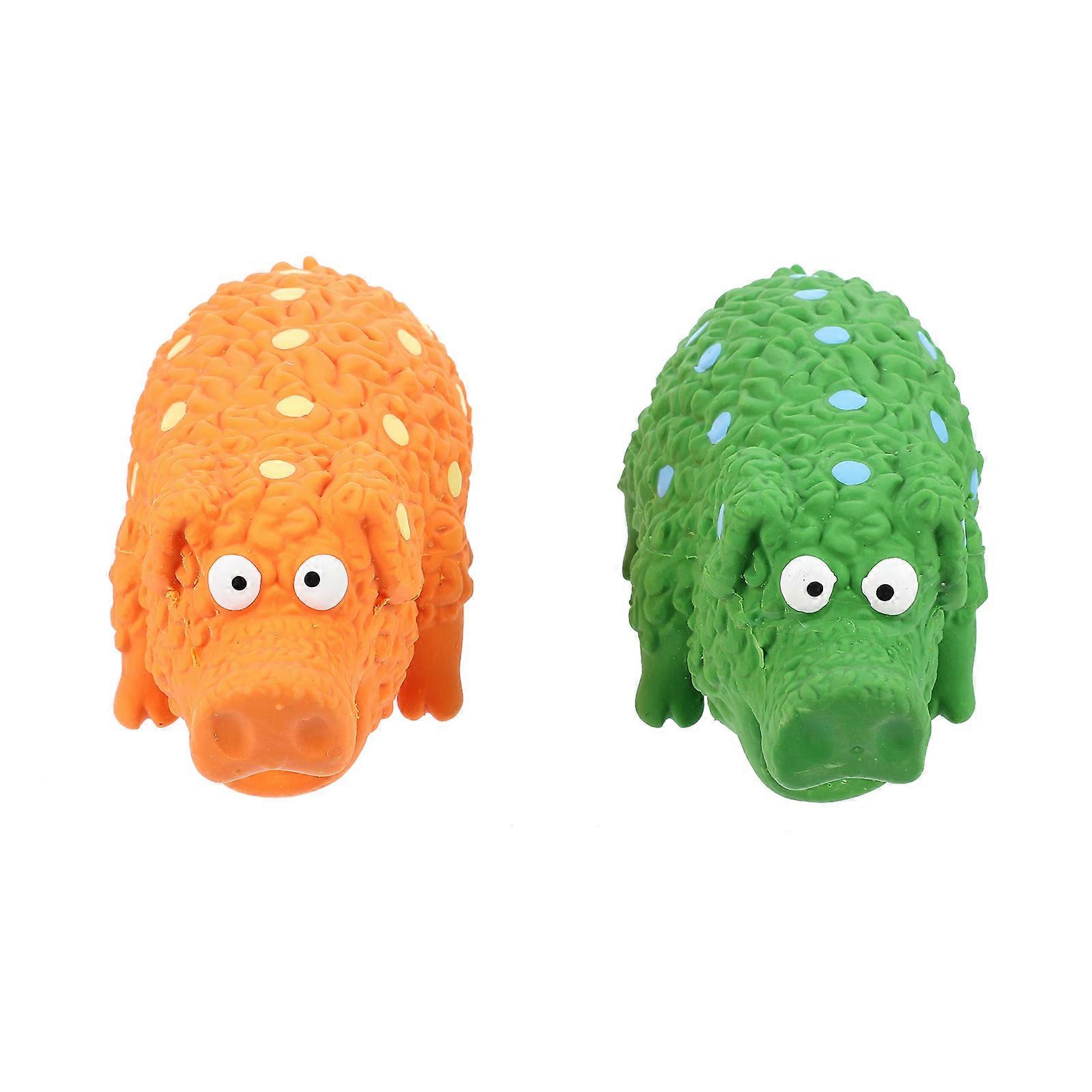 Dog Toy Set Squeaky Pig Latex Interactive 4Pcs for Pet Chew