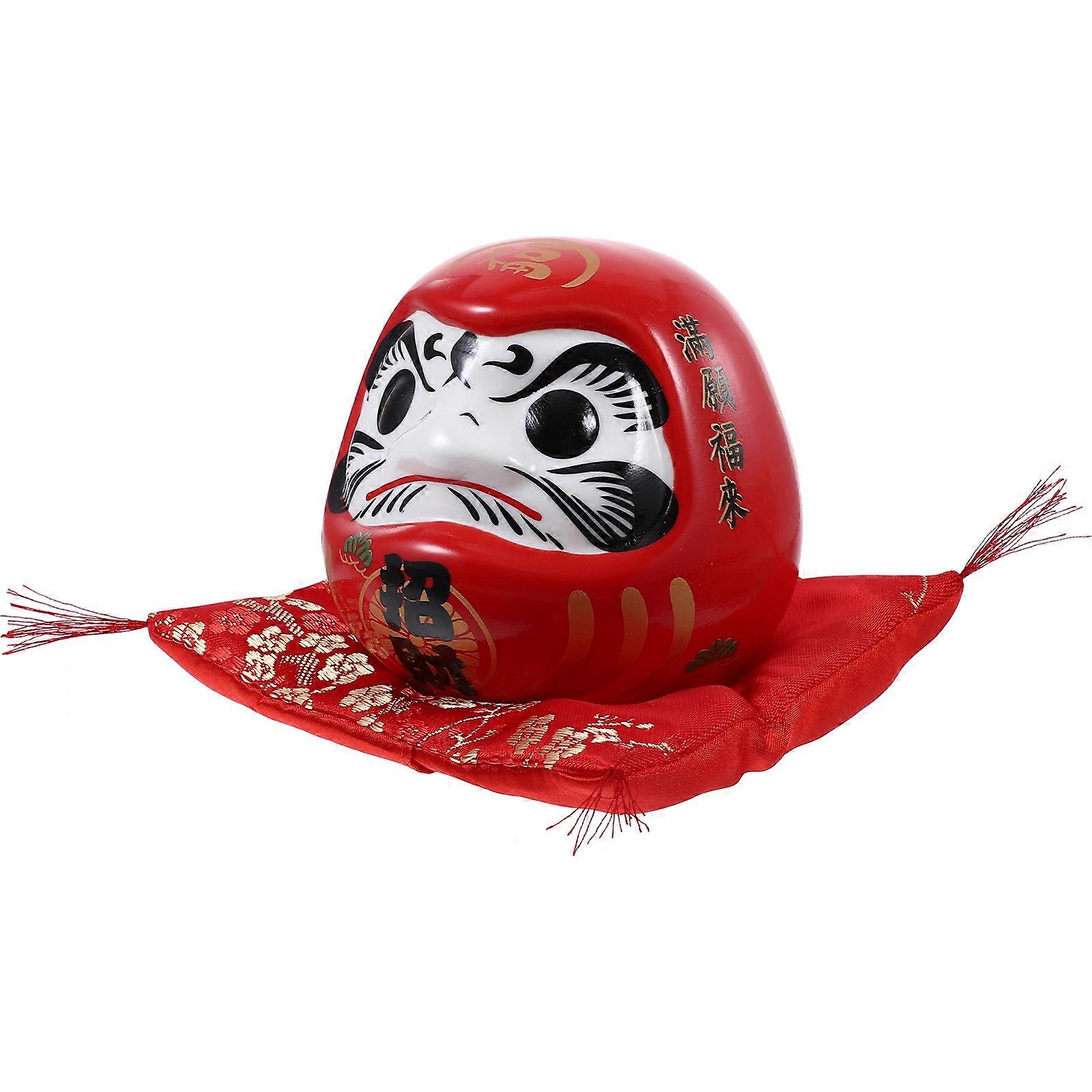 Japanese Style Ceramic Piggy Bank for Coin Storage 2Pcs Red Dharma Design